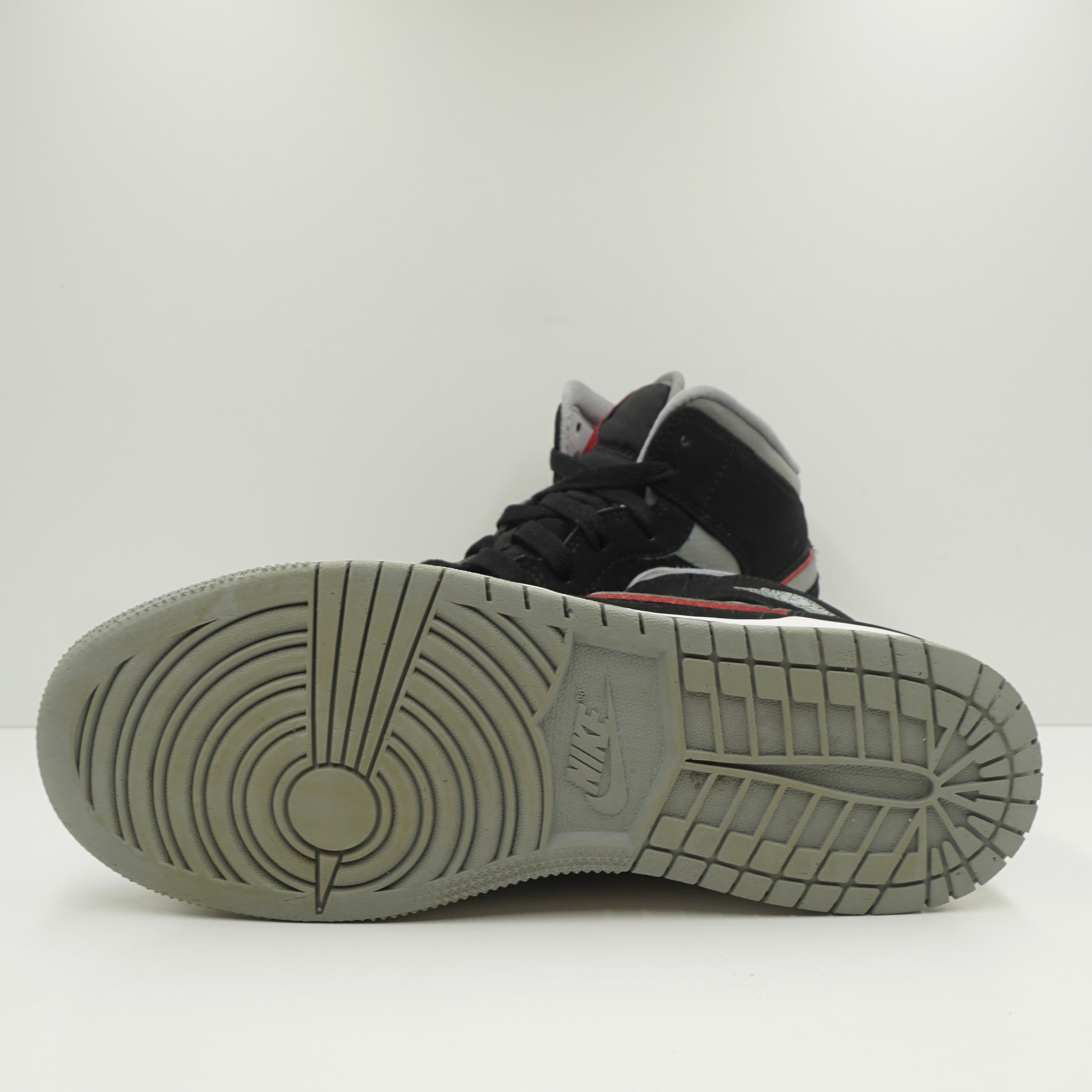 Jordan 1 Mid Black Particle Grey Gym Red (GS)