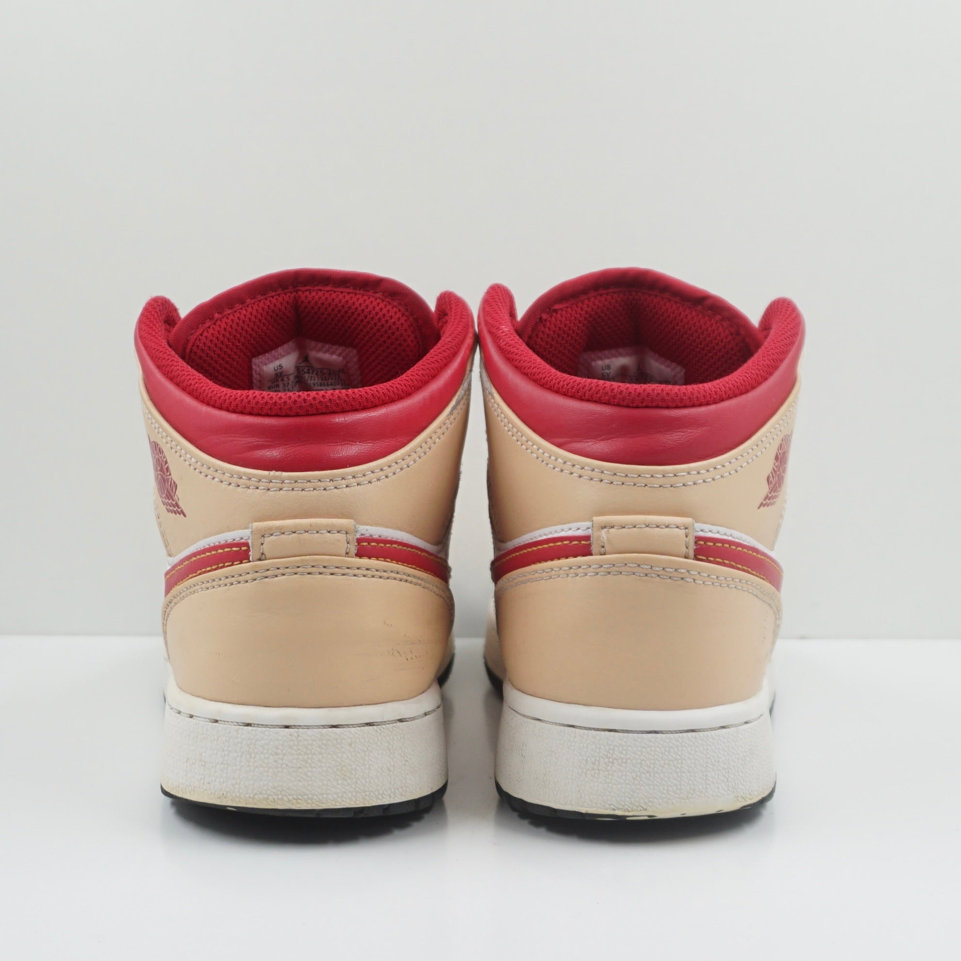 Jordan 1 Mid Light Curry Cardinal (GS)