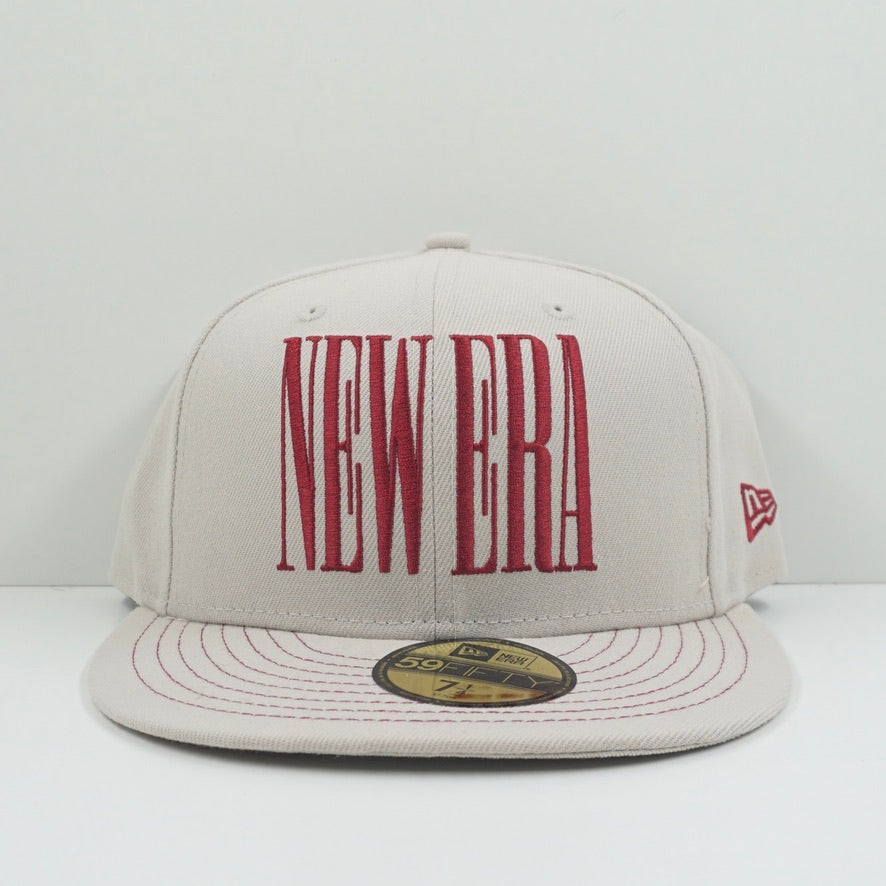 New Era Red Logo Beige Fitted Cap