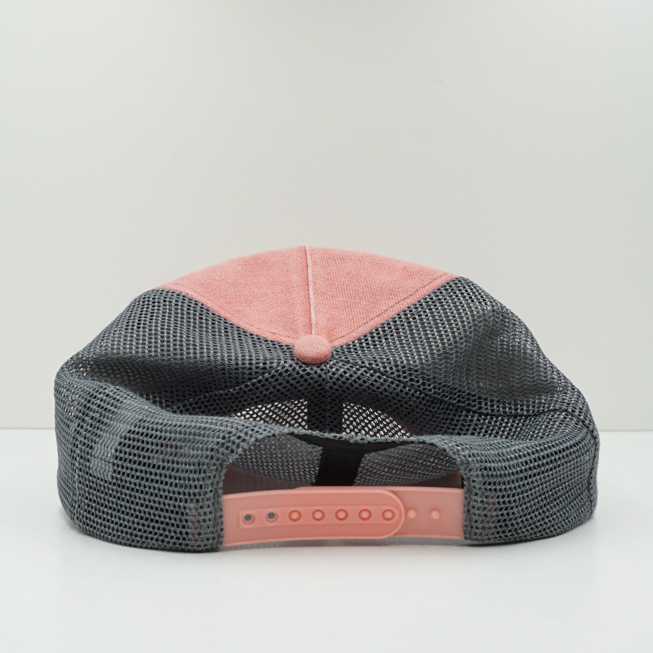 Sandy Goods Pink Grey Distressed Trucker Snapback Cap