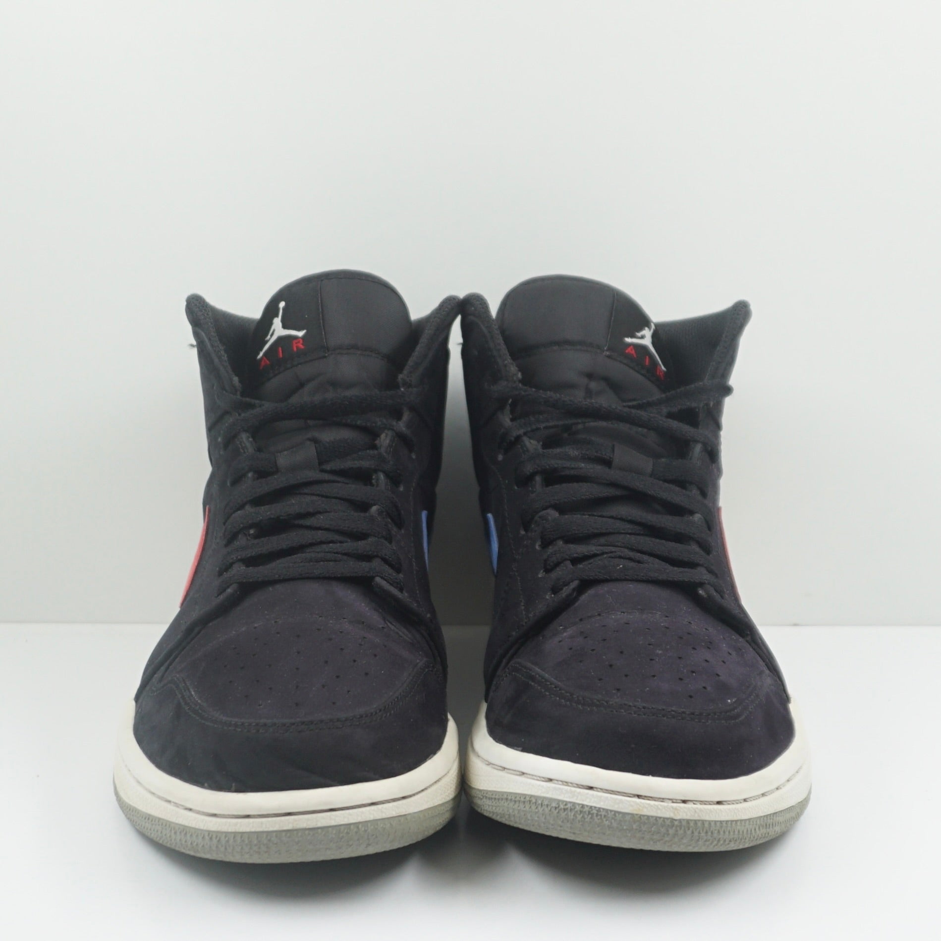 Jordan 1 Mid Multi-Color Swoosh Black