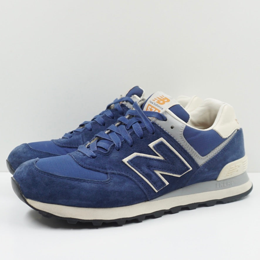 New Balance 574 Leather Nylon Blue
