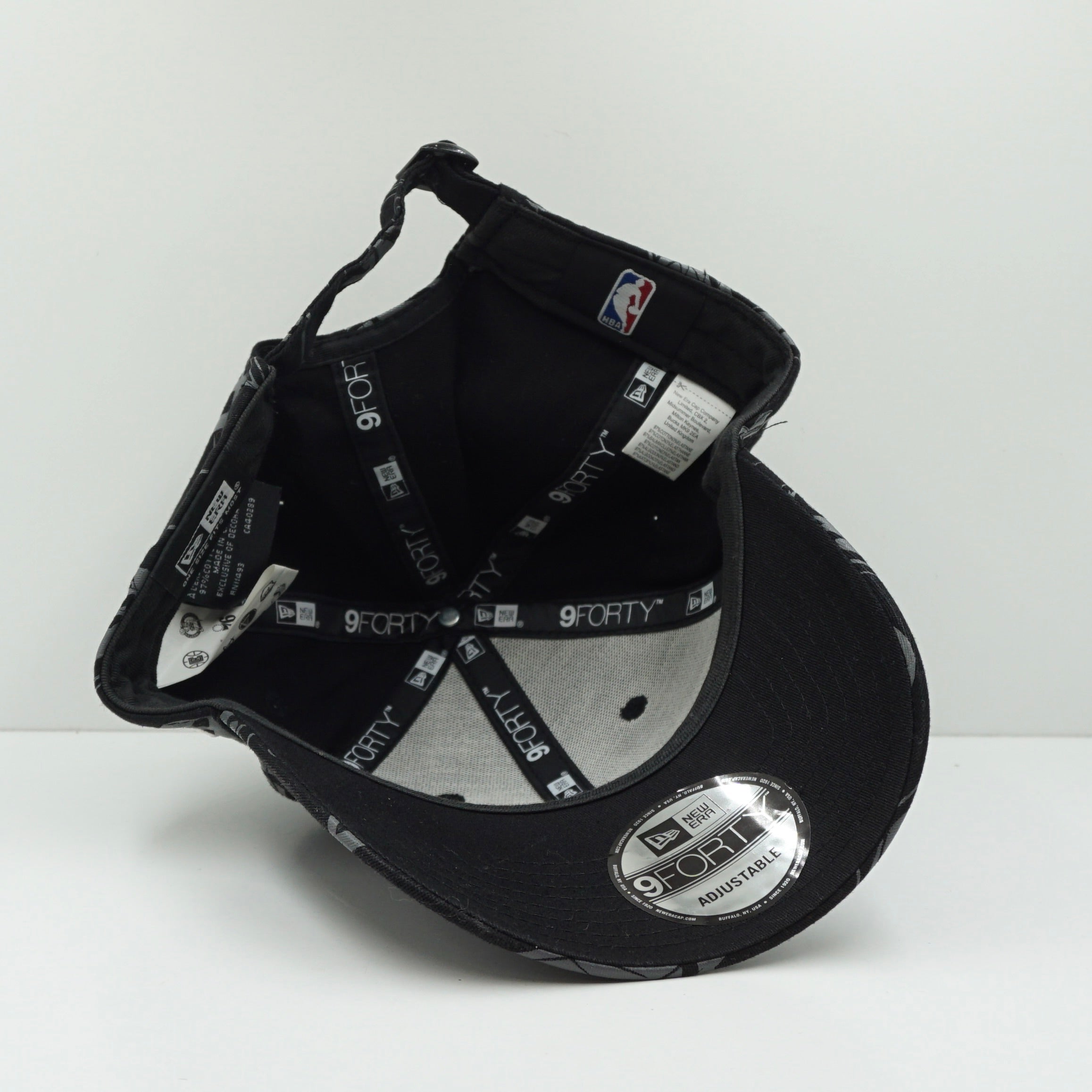 New Era NBA Multi Logo Black Grey Adjustable Cap