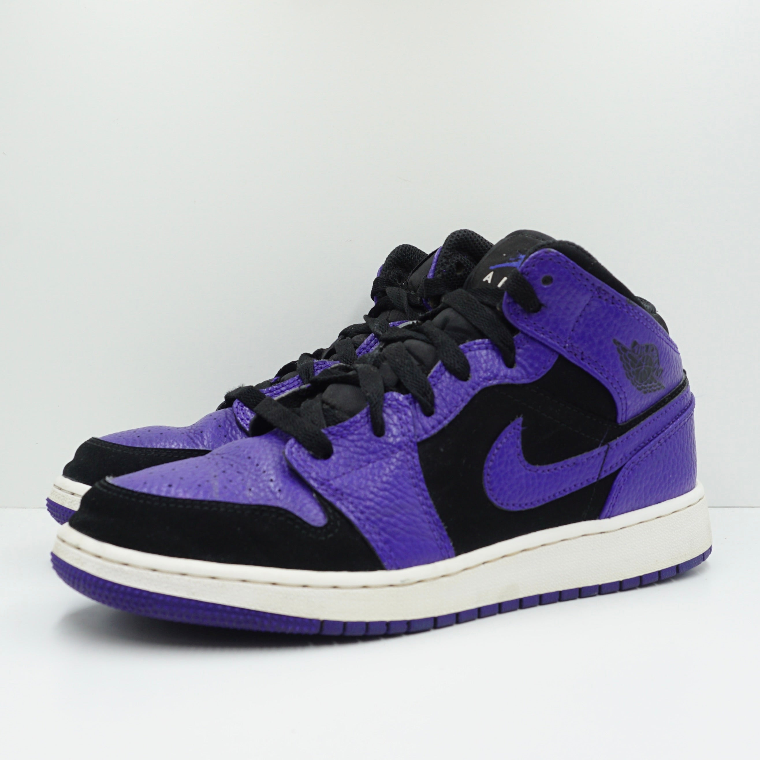 Jordan 1 Mid Black Dark Concord (GS)