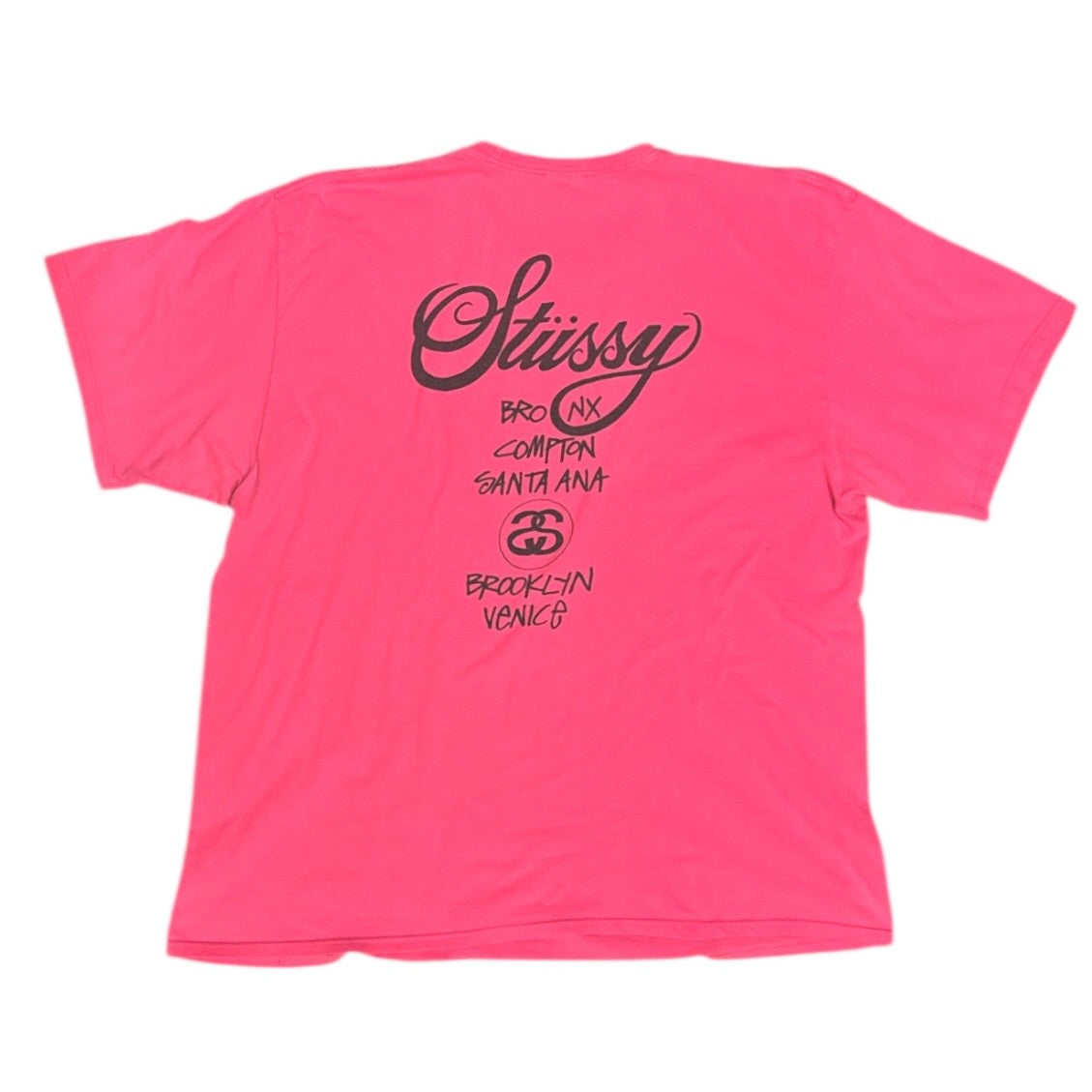 Stussy World Tour Logo Pink Tshirt