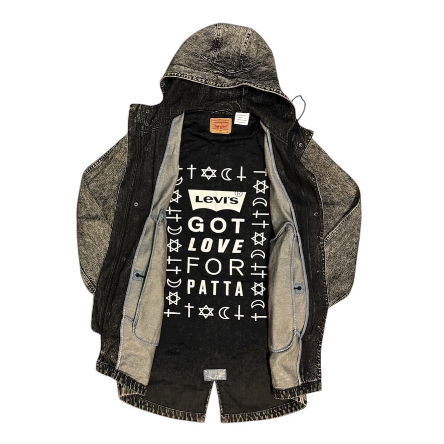 Levis x Patta Fishtail Parka Acid Wash Denim Jacket