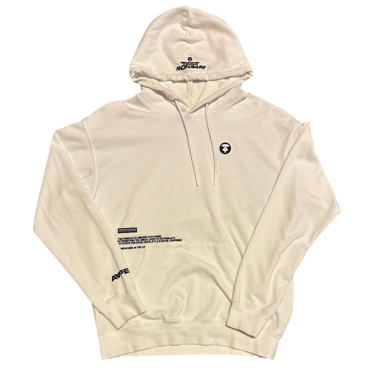 Aape By A Bathing Ape Moonface Silicon White Hoodie