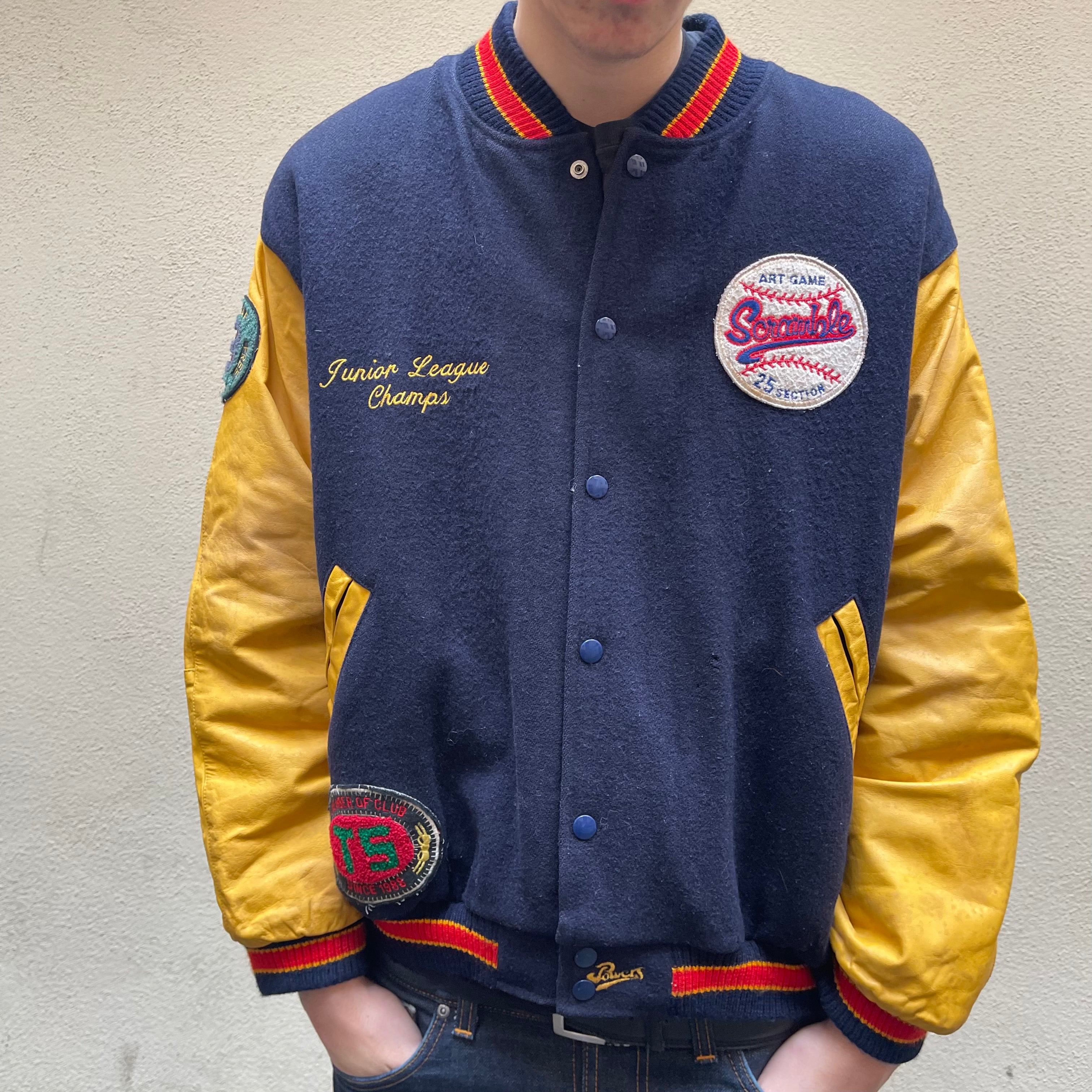 Vintage Powers Prescott Yellow Navy Baseball Jacket