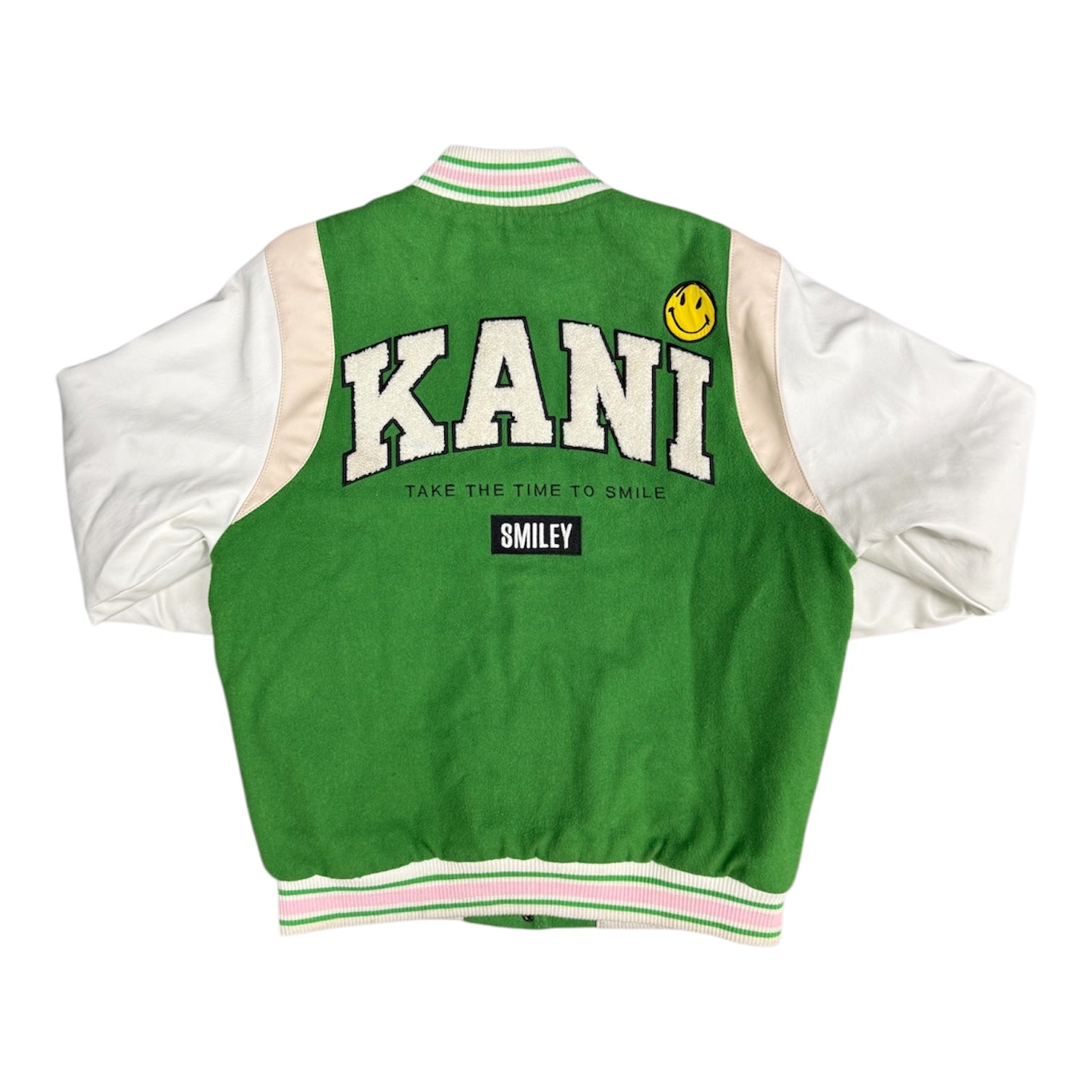 Karl Kani x Smiley Green Sail Letterman Varsity Jacket