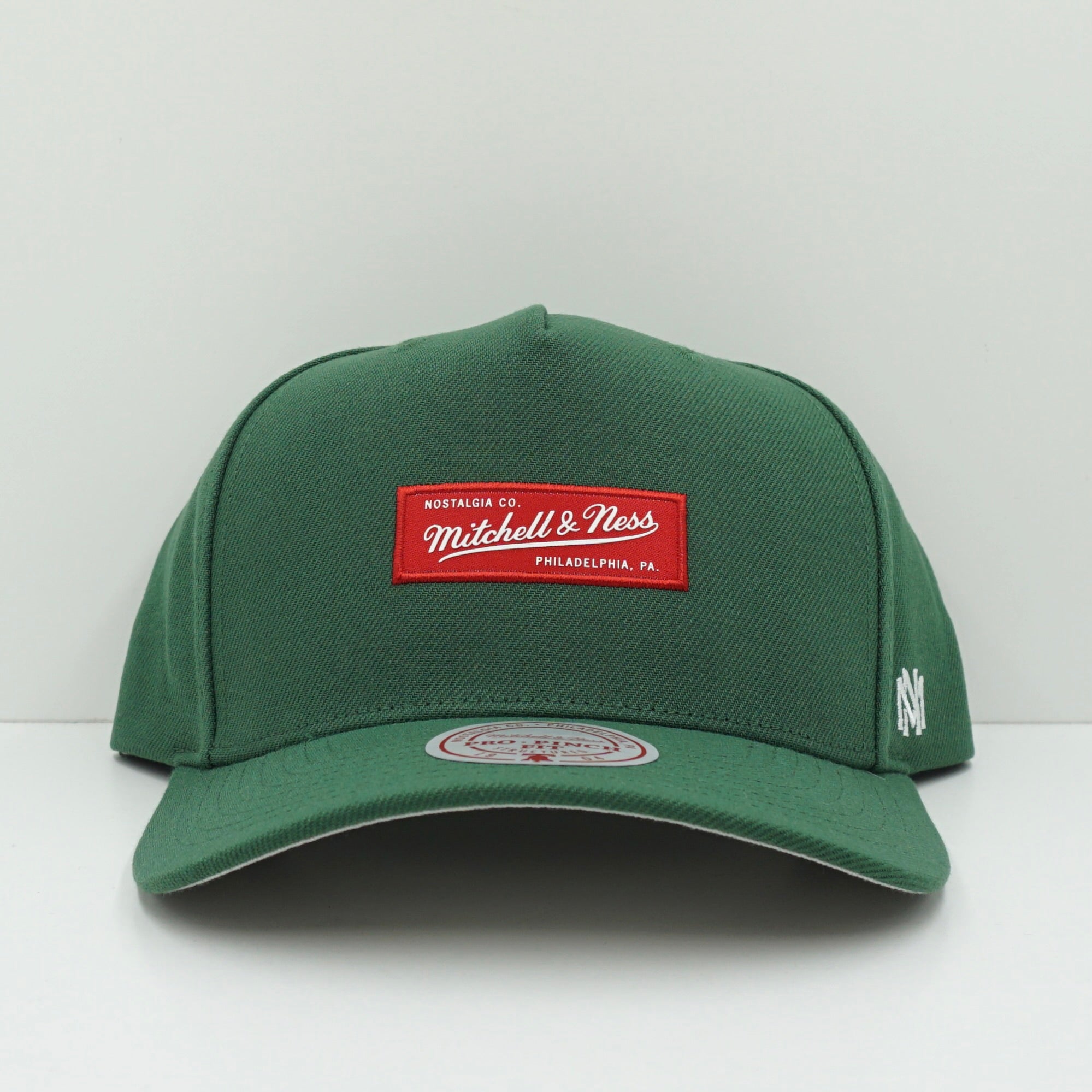 Mitchell & Ness Box Logo Green Pro Pinch Snapback Cap