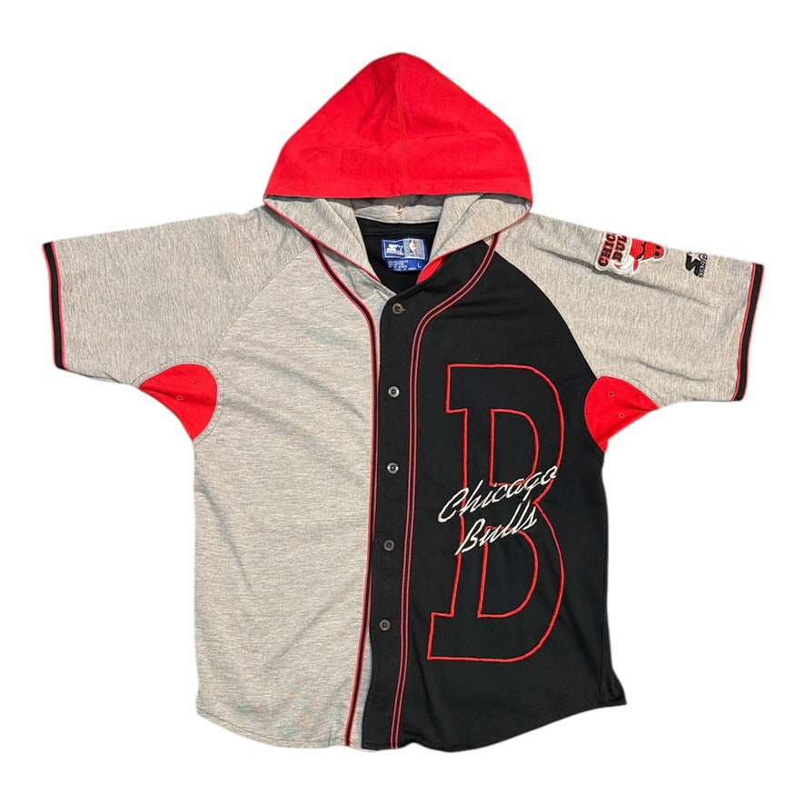 Vintage Starter Chicago Bulls Baseball Style Hooded Jersey