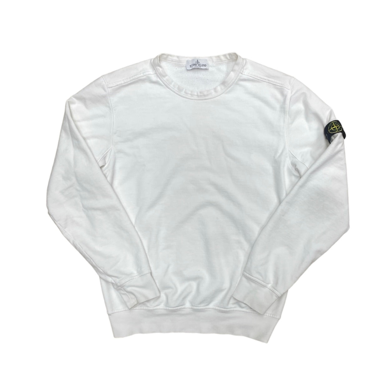 Stone Island Junior White Crewneck Sweatshirt