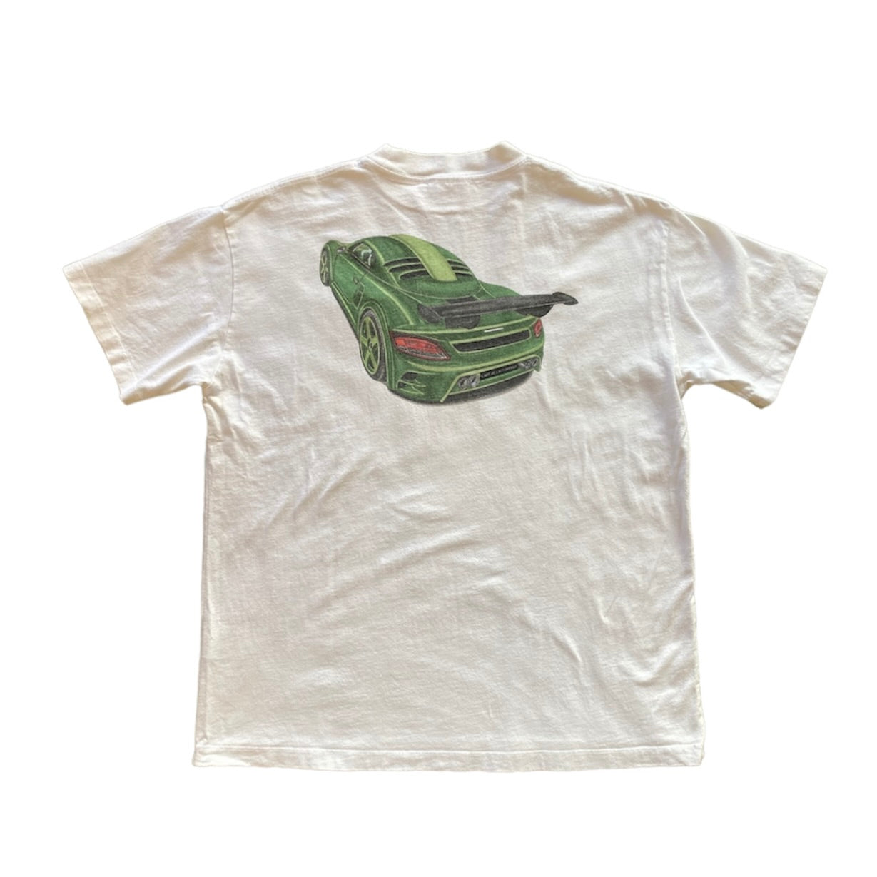 L'art De L'automobile Green Porsche White Tshirt