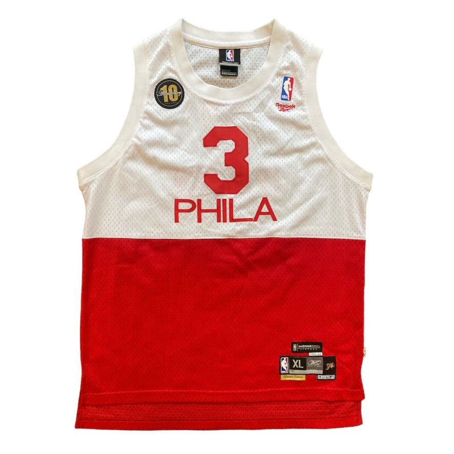 Reebok Hardwood Classics Vintage Philadelphia 76ers Iverson 10th Anniversary Basketball Jersey Youth