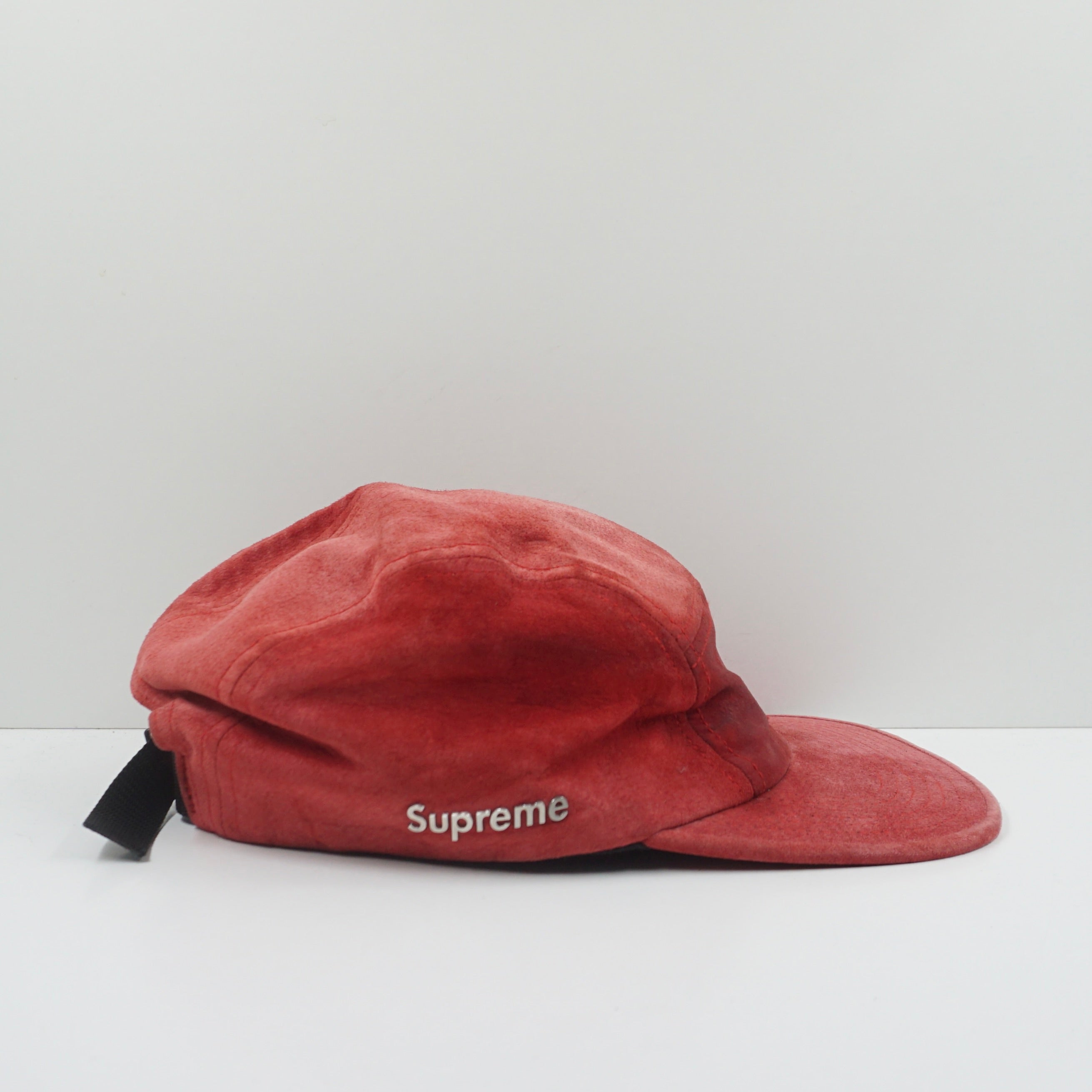 Supreme SS12 Metal Letters Red Suede Camp Cap