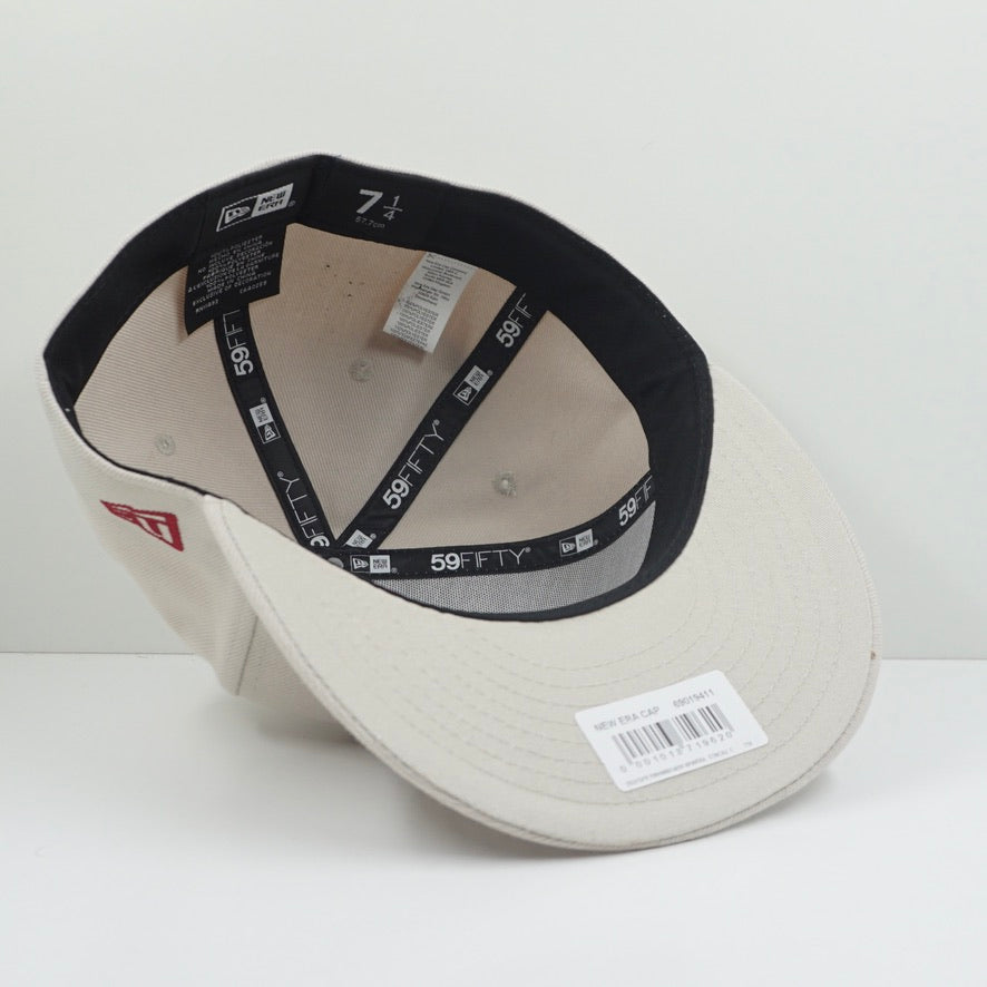 New Era Red Logo Beige Fitted Cap
