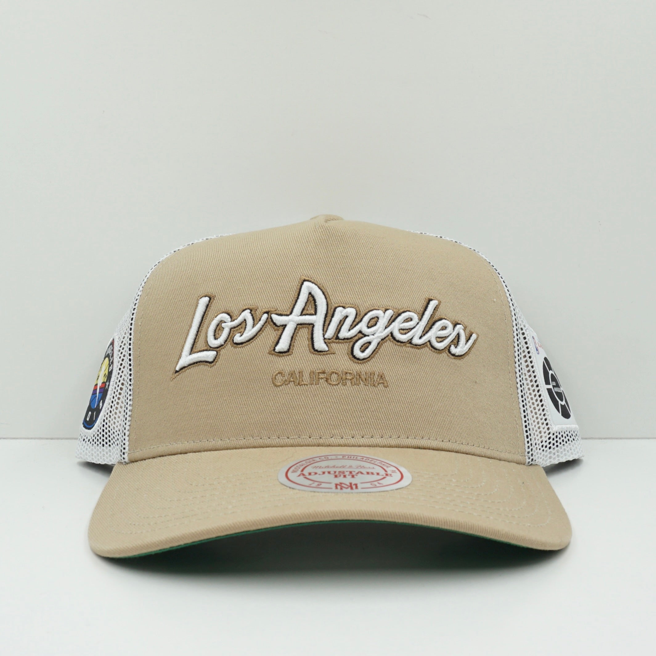 Mitchell & Ness Los Angeles Lakers Beige Trucker Adjustable Fit Snapback Cap