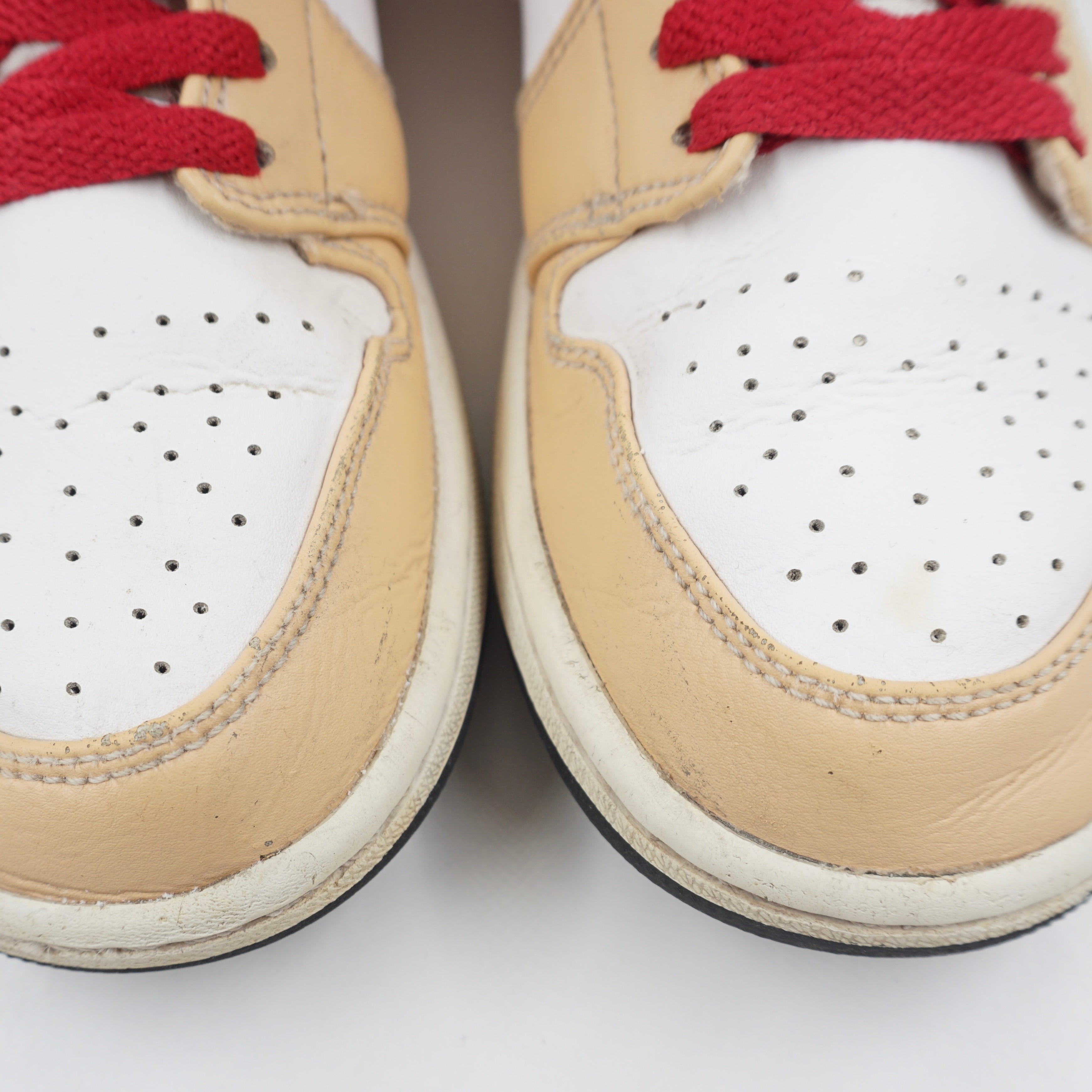 Jordan 1 Mid Light Curry Cardinal