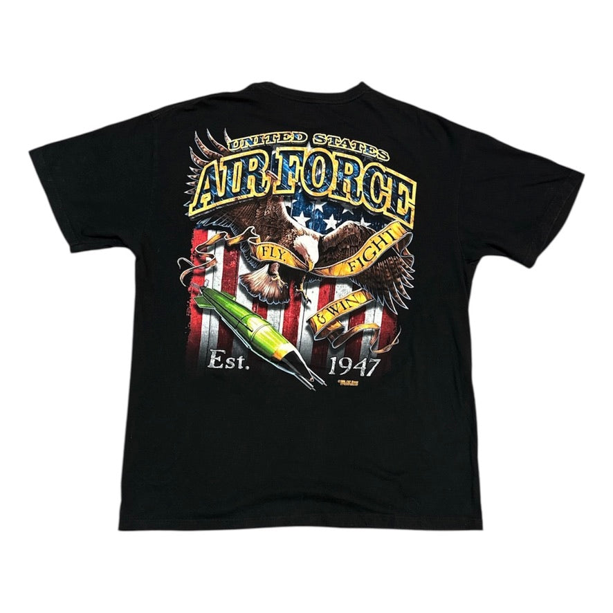 United States Air Force Fighting Eagle Black Tshirt