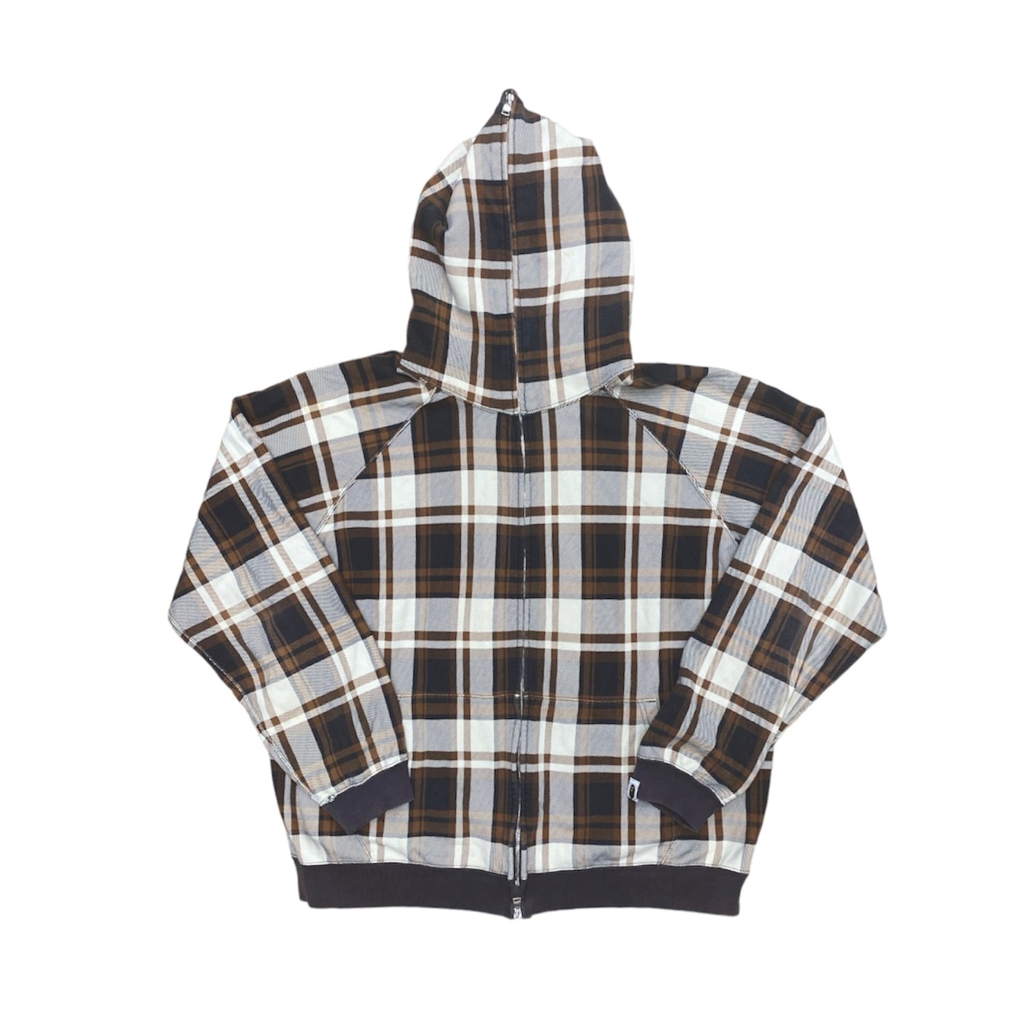 A Bathing Ape Full Zip Brown Plaid Hoodie