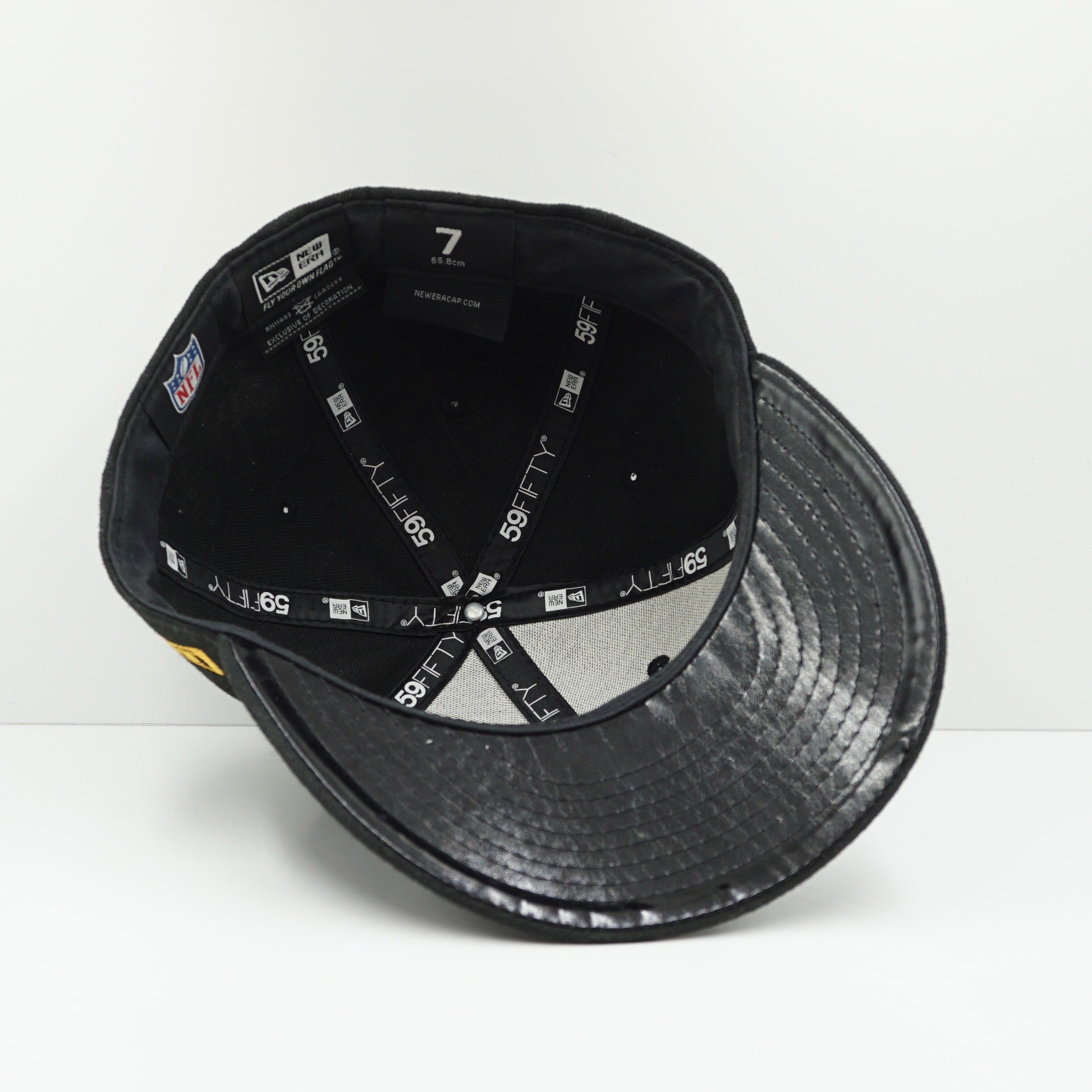 New Era Pittsburgh Steelers Silver Logo Patent Brim NFL Fitted Cap