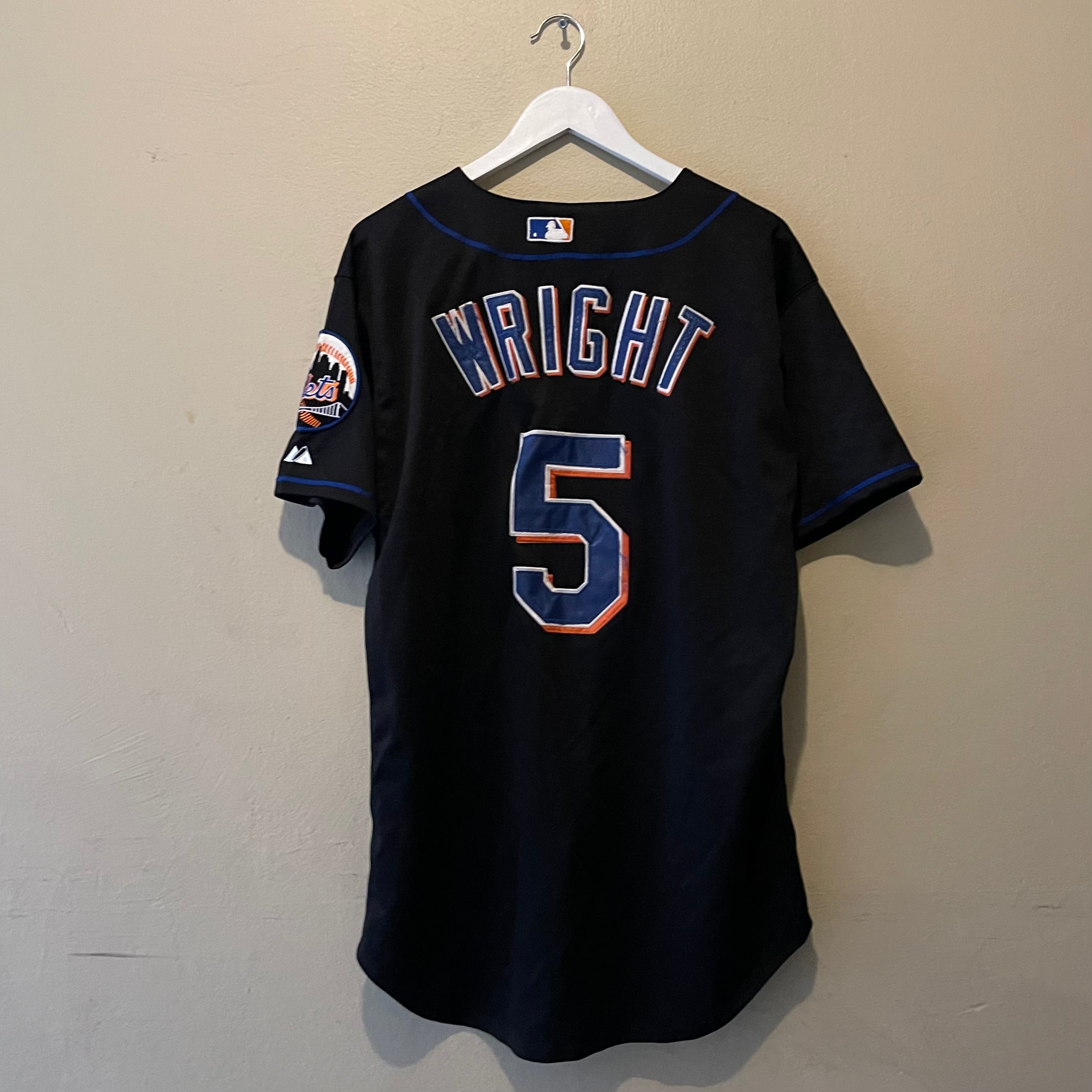 Majestic New York Mets Wright #5 Black Baseball Jersey