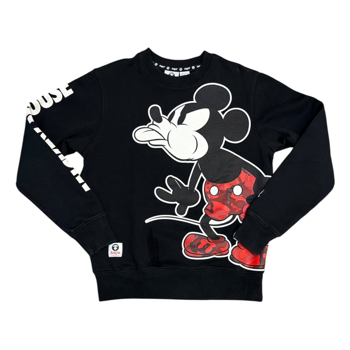 AAPE by A Bathing Ape x Disney Mickey Mouse Black Sweatshirt