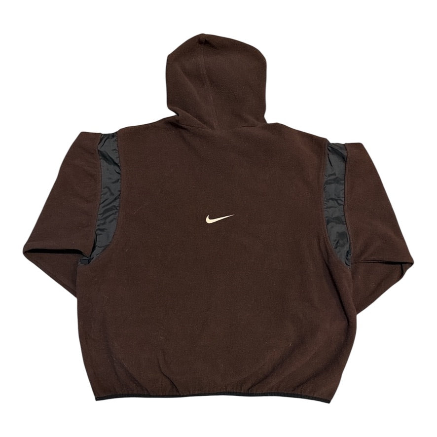 Vintage Nike Swoosh Fleece Brown Hoodie