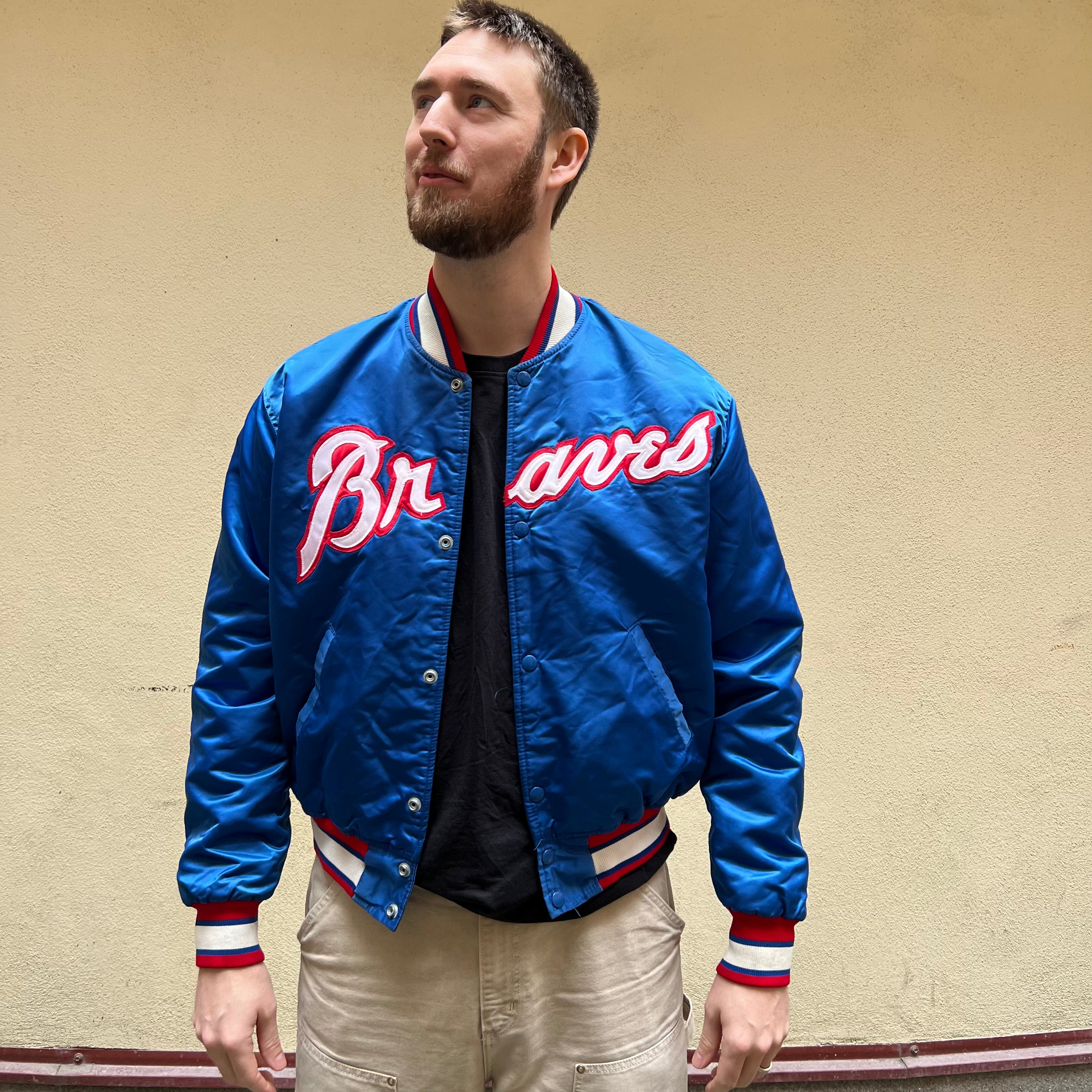 Starter Braves Blue Satin Jacket