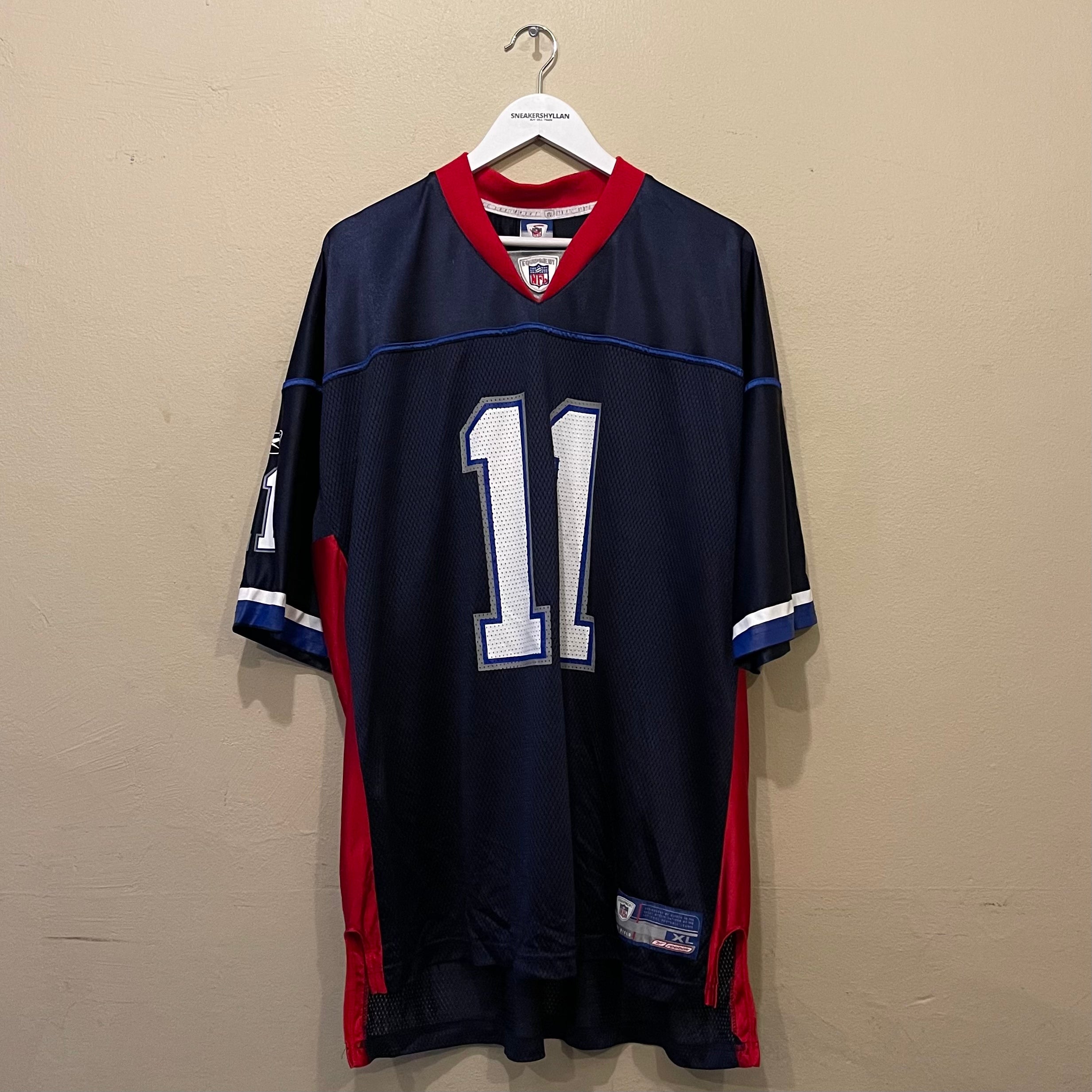 Reebok Buffalo Bills Bledsoe #11 Red Navy NFL Jersey