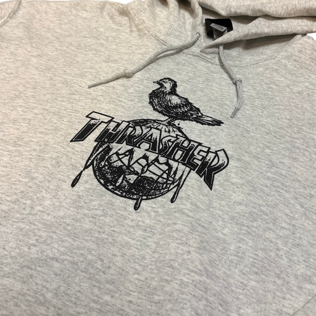 Thrasher Crow Black Logo Grey Hoodie