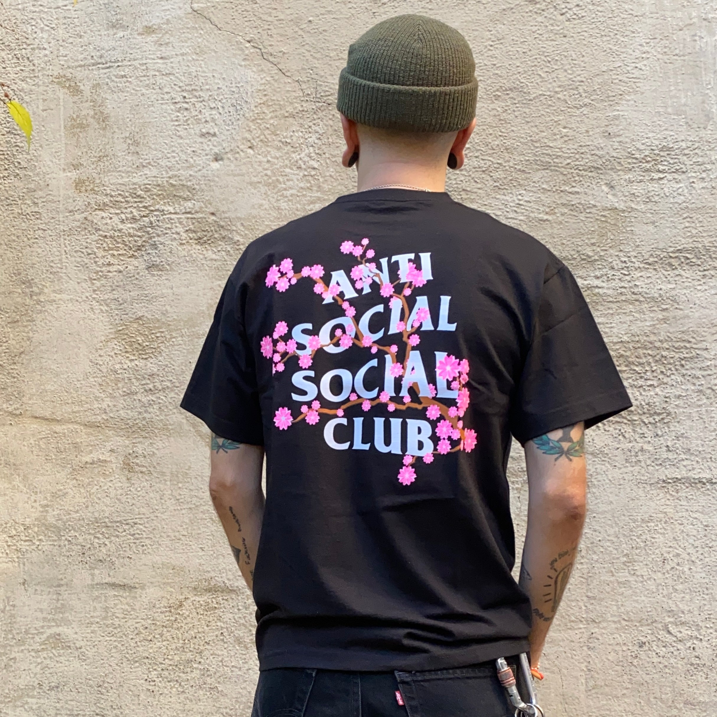 Anti Social Social Club Cherry Blossoms Black Tshirt