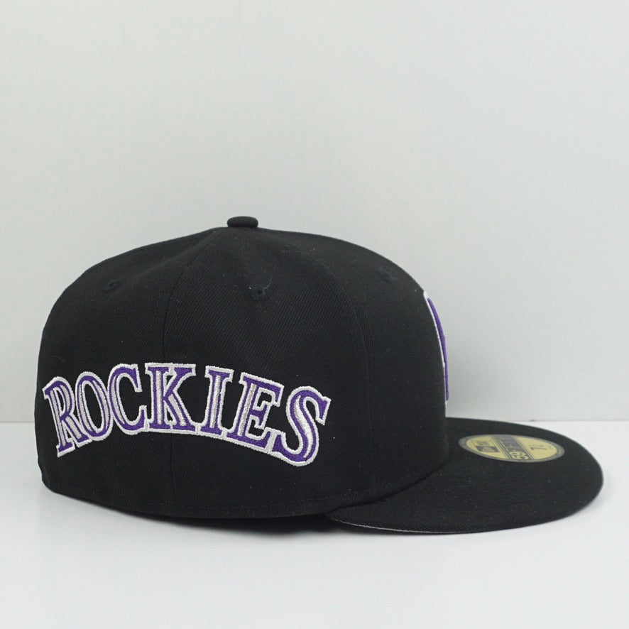 New Era Cooperstown Colorado Rockies Multi Logo Black Purple Fitted Cap