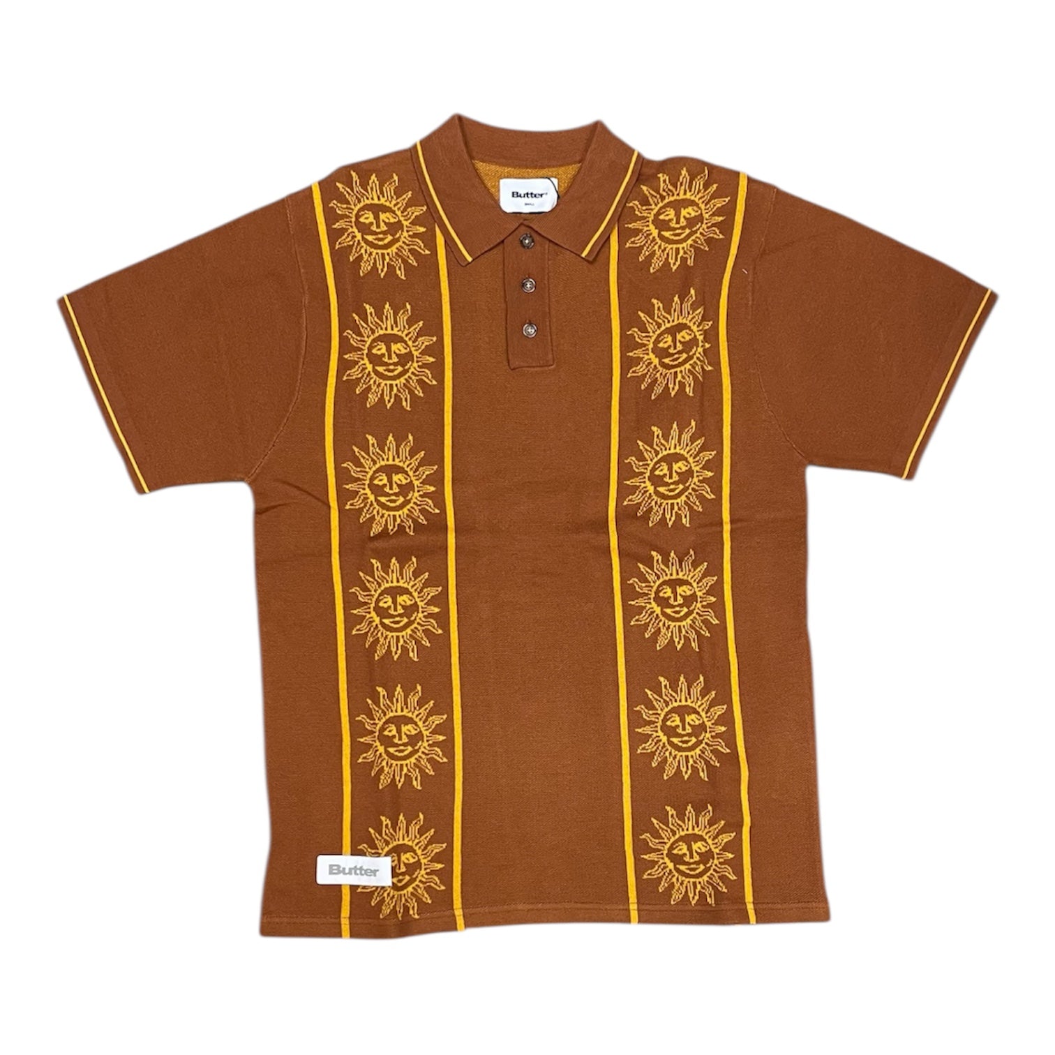 Butter Goods Solar Brown Knitted Short Sleeve Shirt