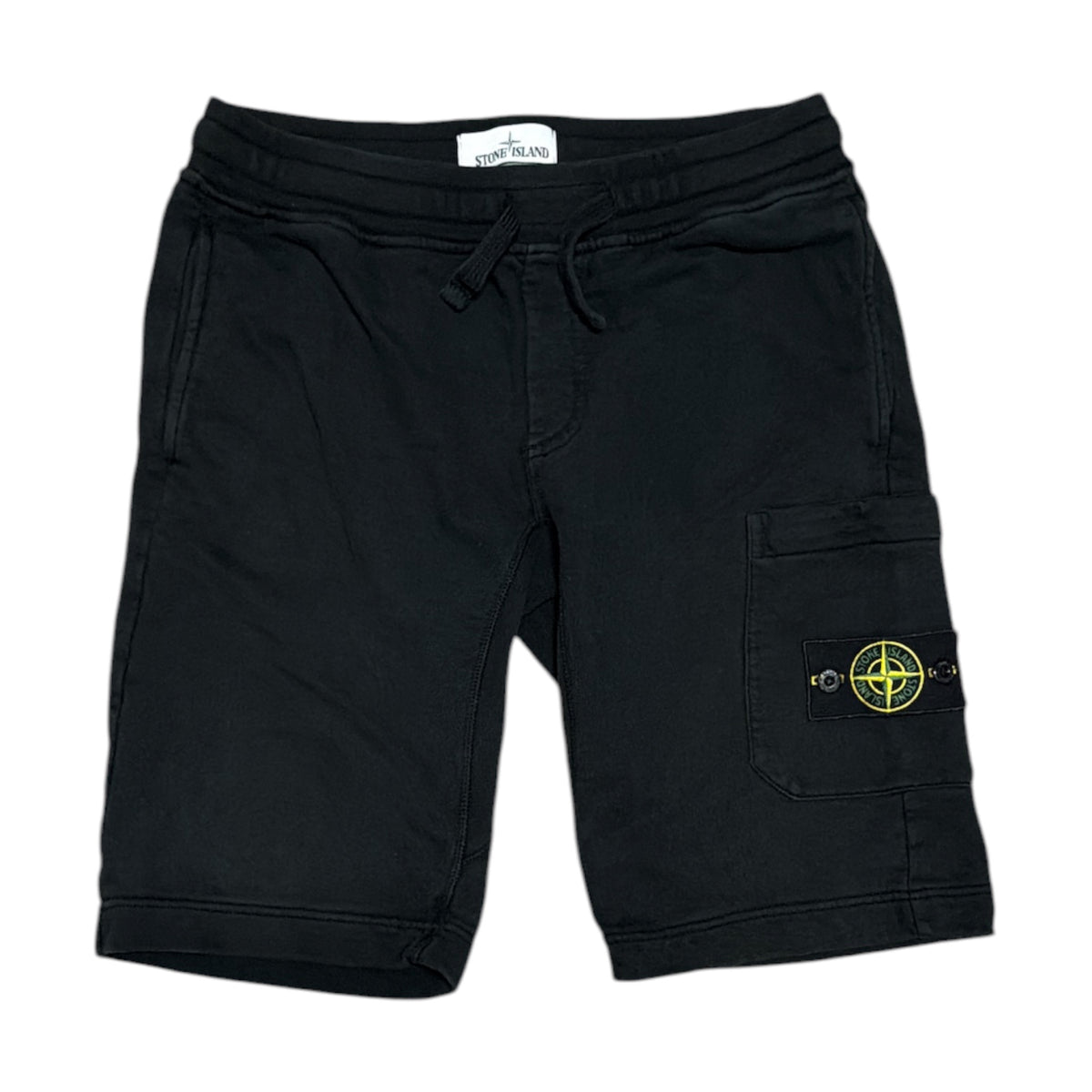 Stone Island Cotton Jersey Black Cargo Shorts
