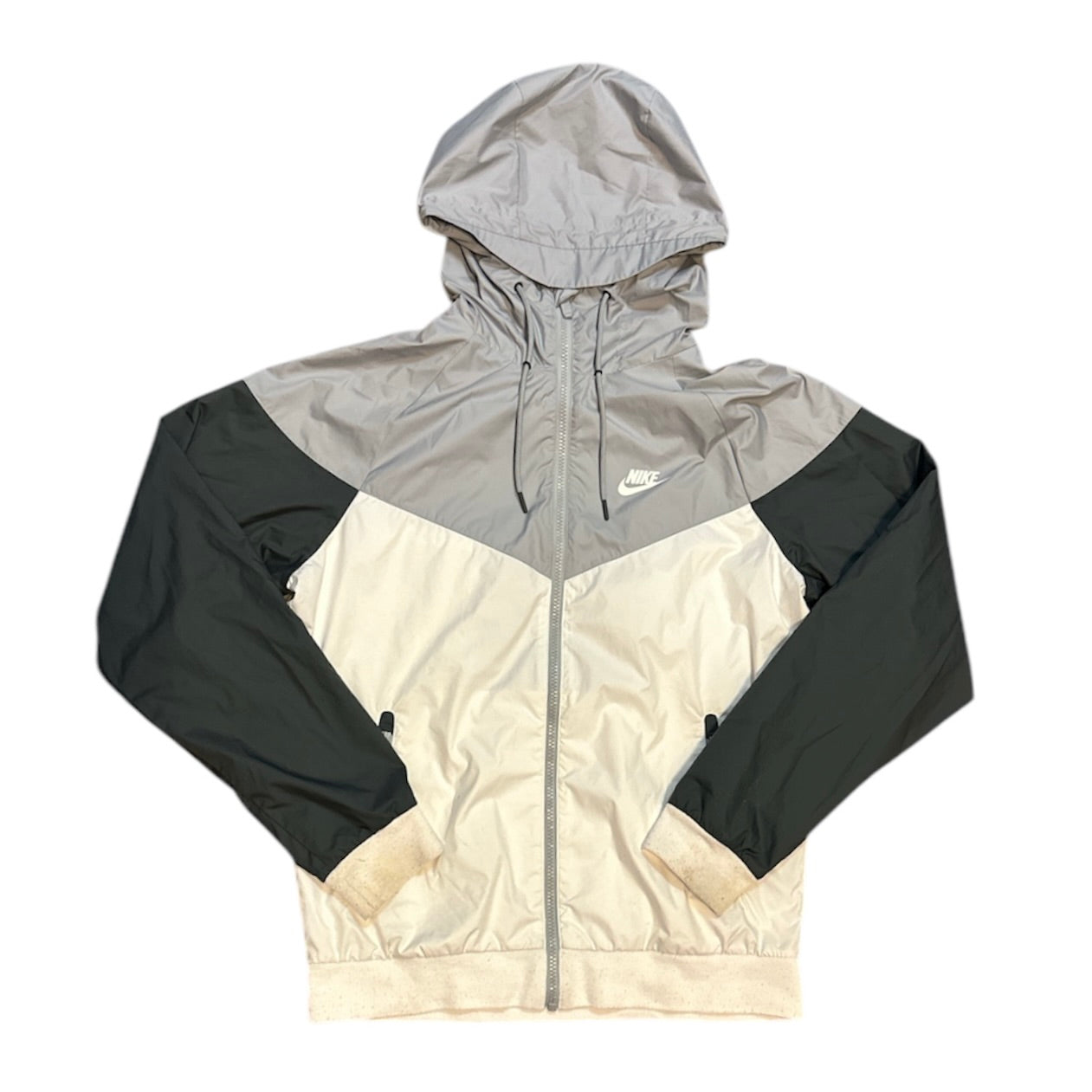 Nike Windrunner Hooded Windbreaker Grey White Jacket