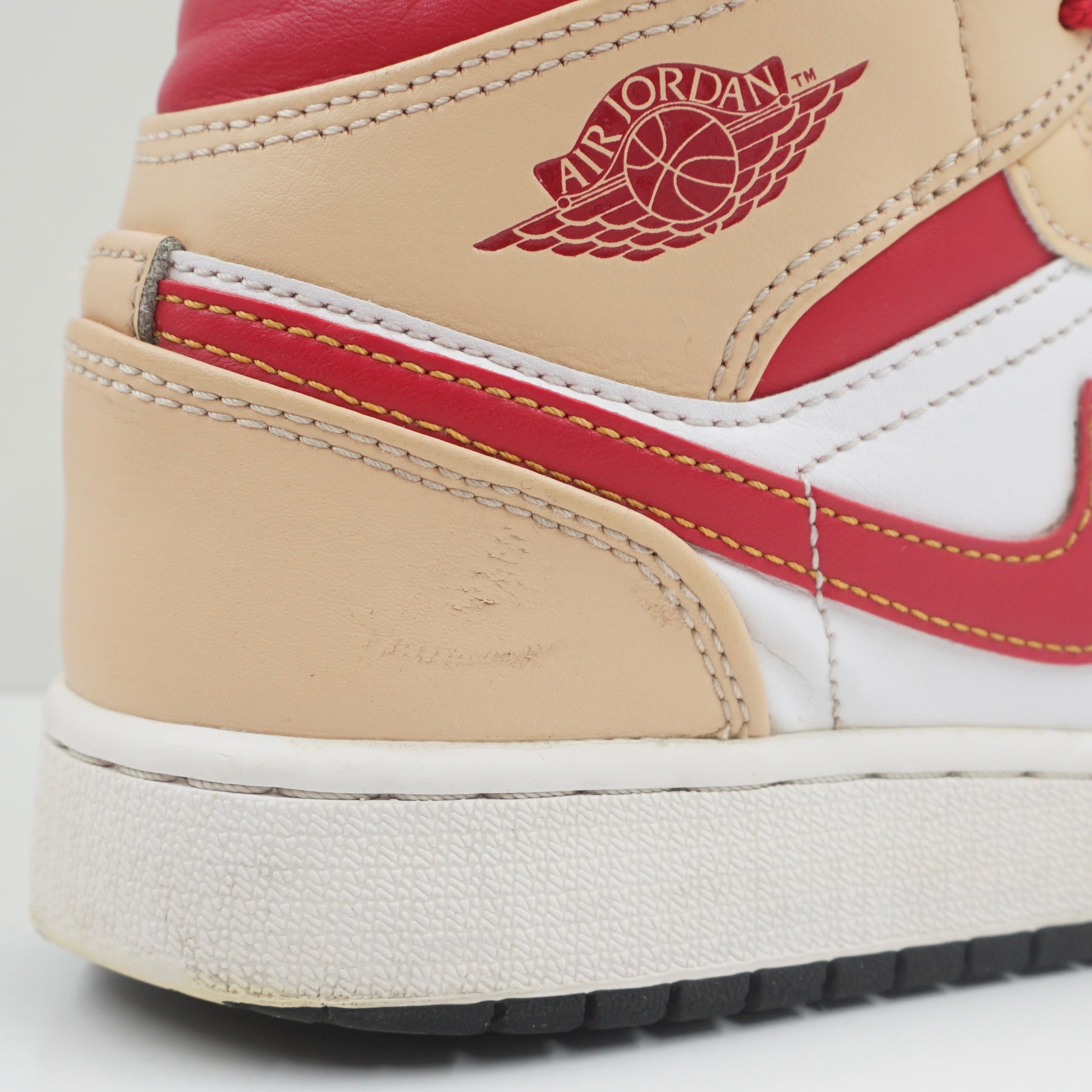 Jordan 1 Mid Light Curry Cardinal (GS)