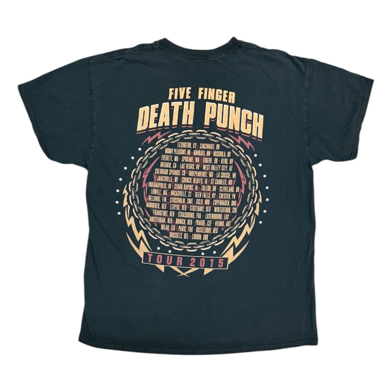 Five Finger Death Punch 2015 Tour Black Tshirt