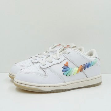 Nike Dunk Low SE Rainbow Lace Swoosh White Toddler