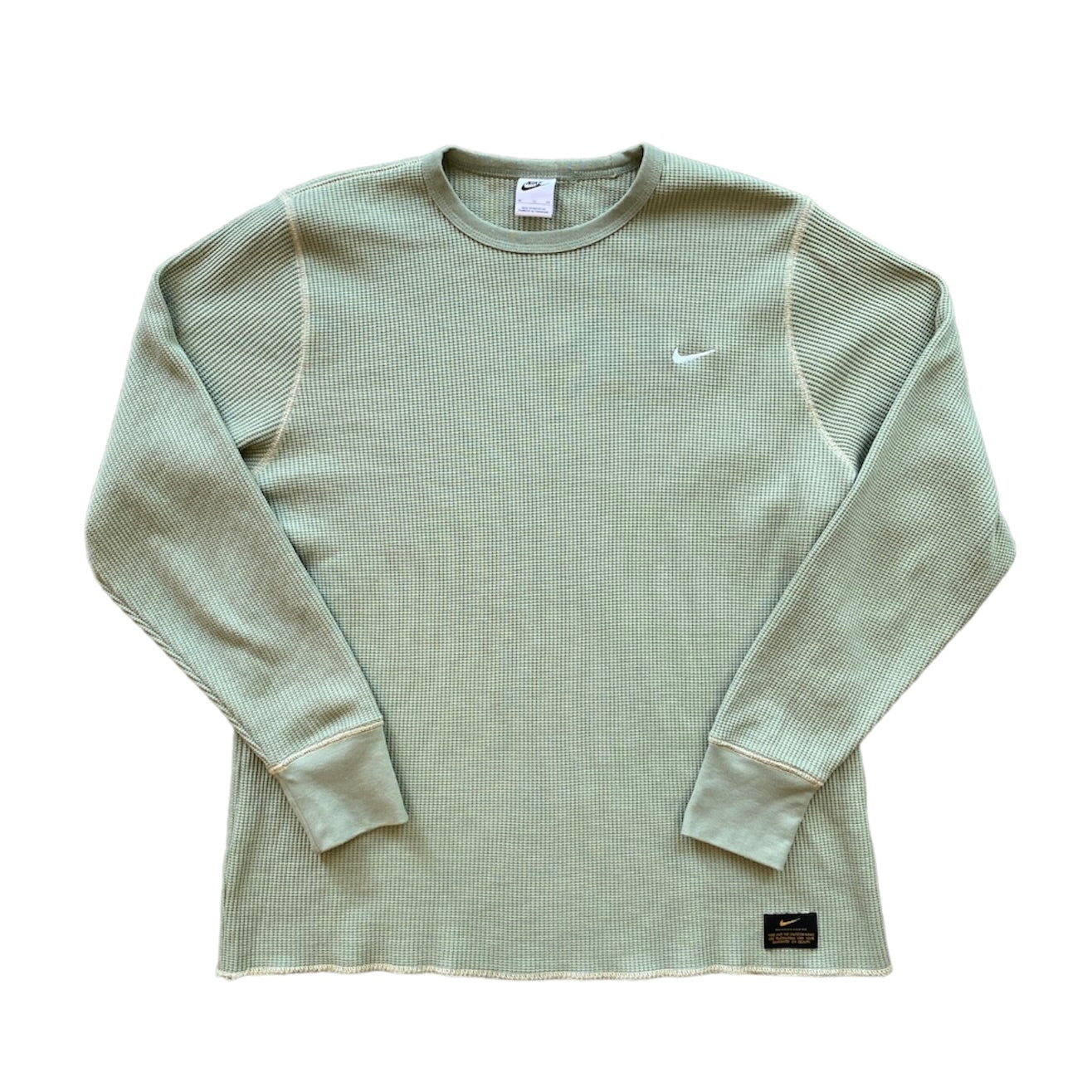 Nike Life Heavyweight Waffle Long Sleeve Tshirt Green
