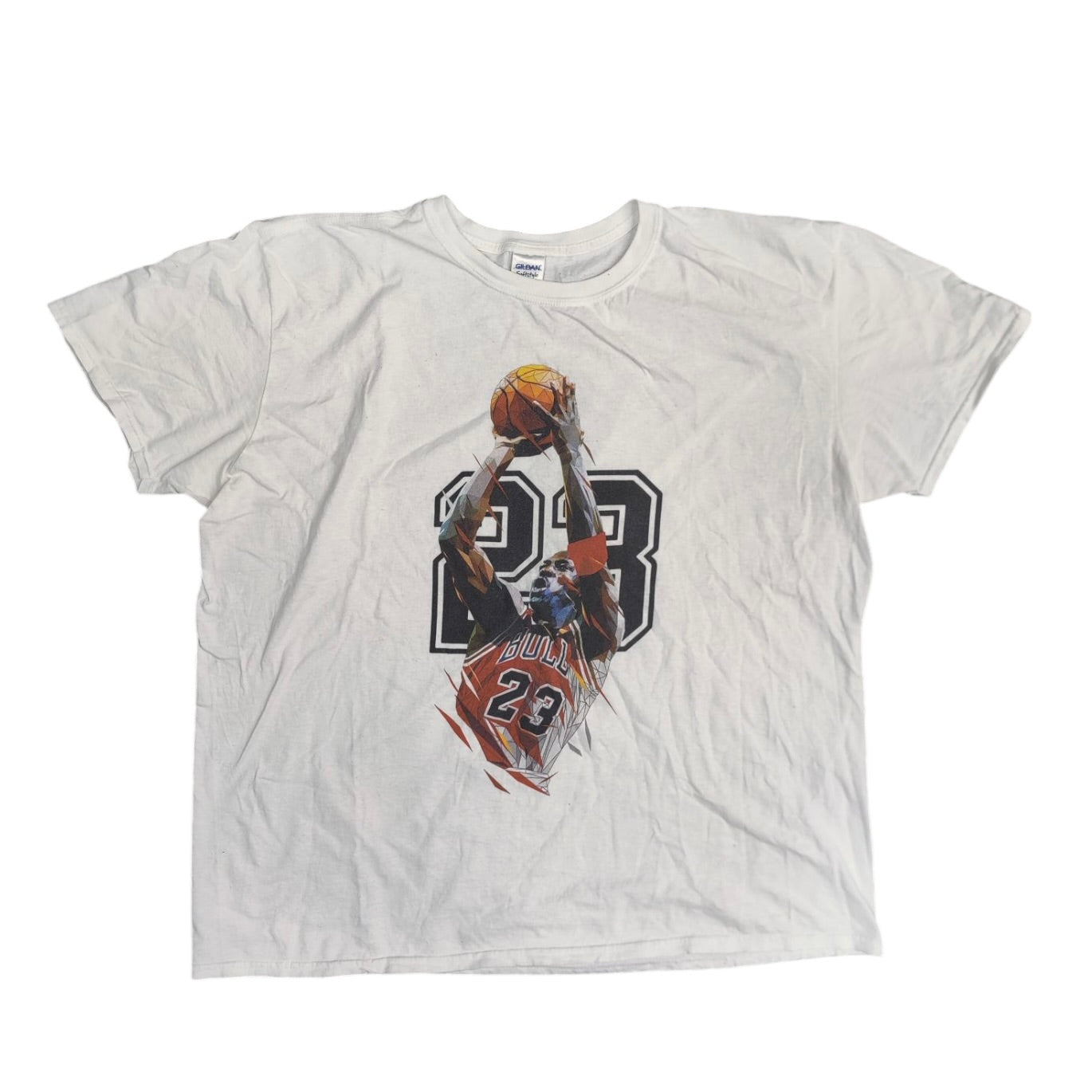 Gildan Jordan Jump Shot Print White Tshirt