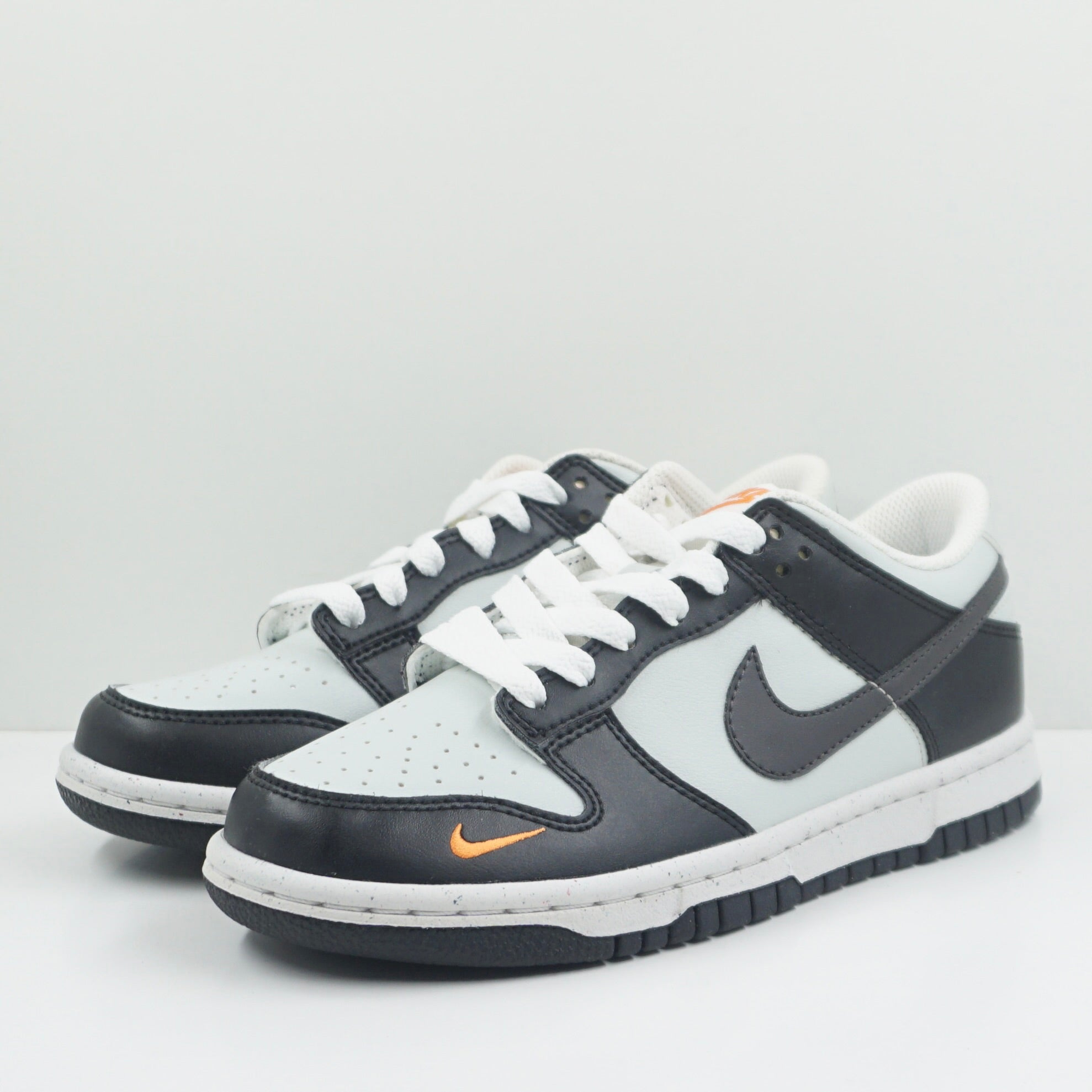 Nike Dunk Low Black Bright Mandarin Mini Swoosh (GS)