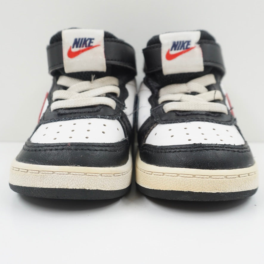 Nike Court Borough 2 Mid White Black University Red Toddler