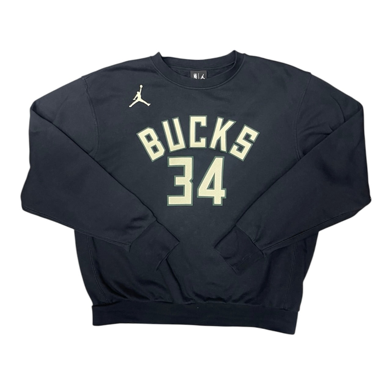 Jordan Milwaukee Bucks Antetokounmpo #34 Black Sweatshirt