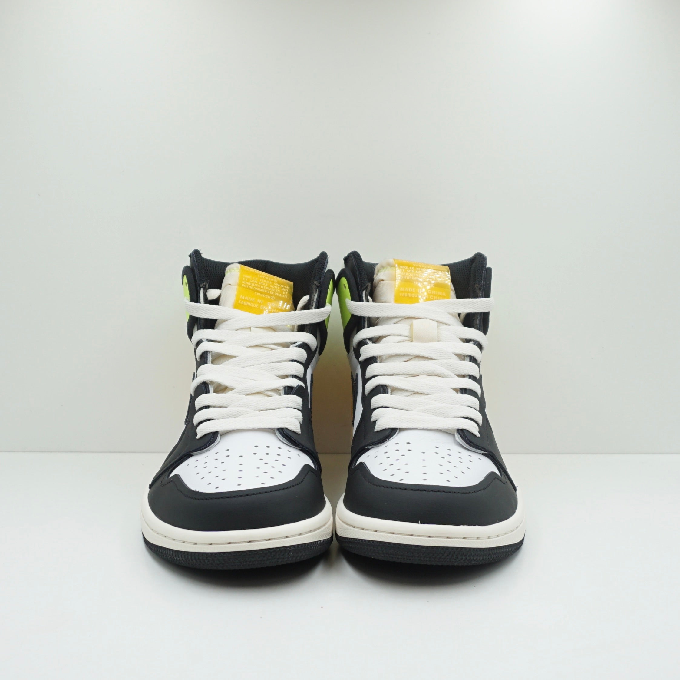 Jordan 1 Retro High White Black Volt University Gold