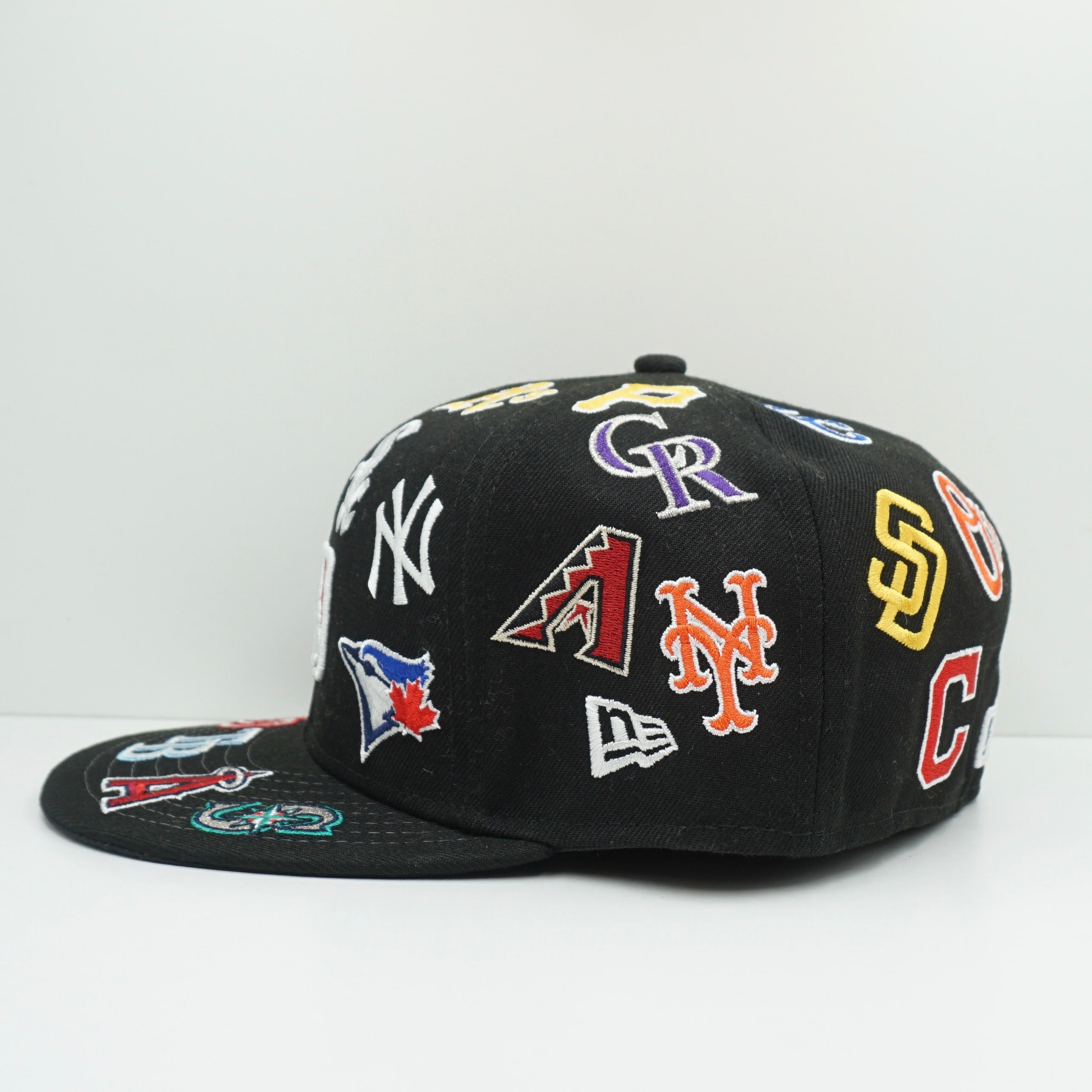 New Era MLB Logo Badge 100 Years Black Fitted Cap