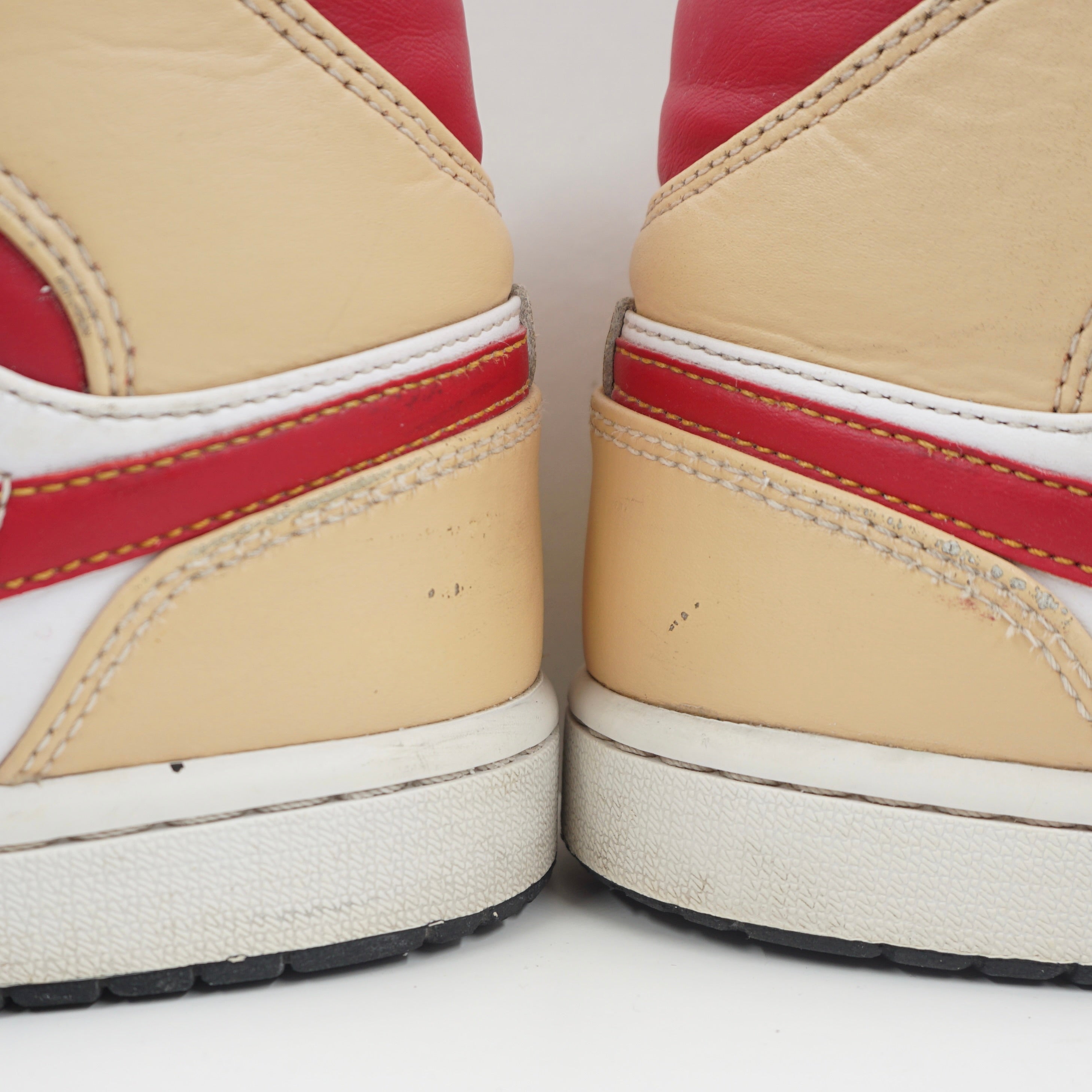 Jordan 1 Mid Light Curry Cardinal