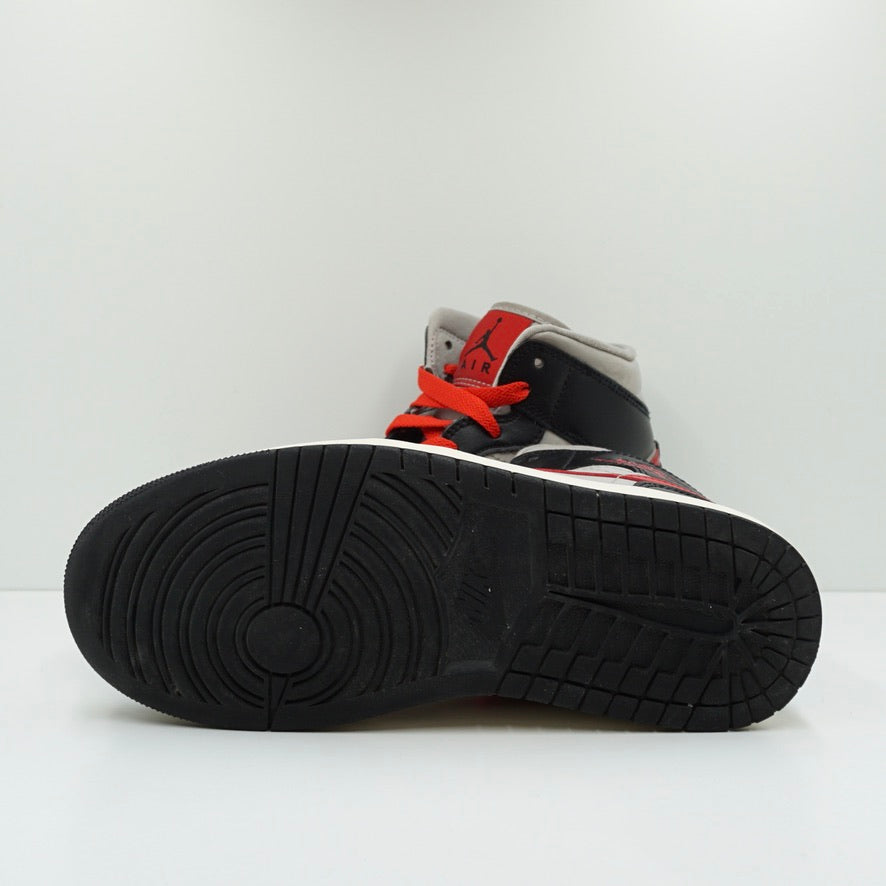 Jordan 1 Mid Black College Grey Gym Red (W)