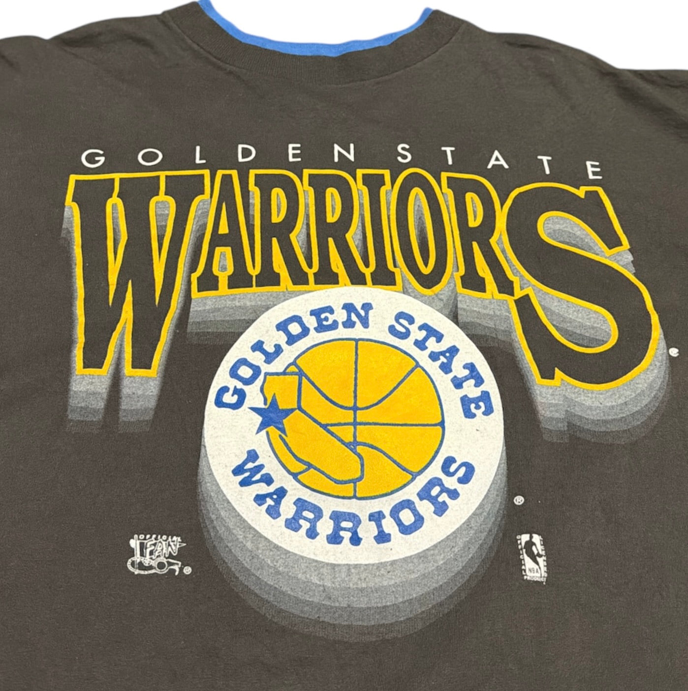 Vintage Official Fan Golden State Warriors Black Blue Tshirt