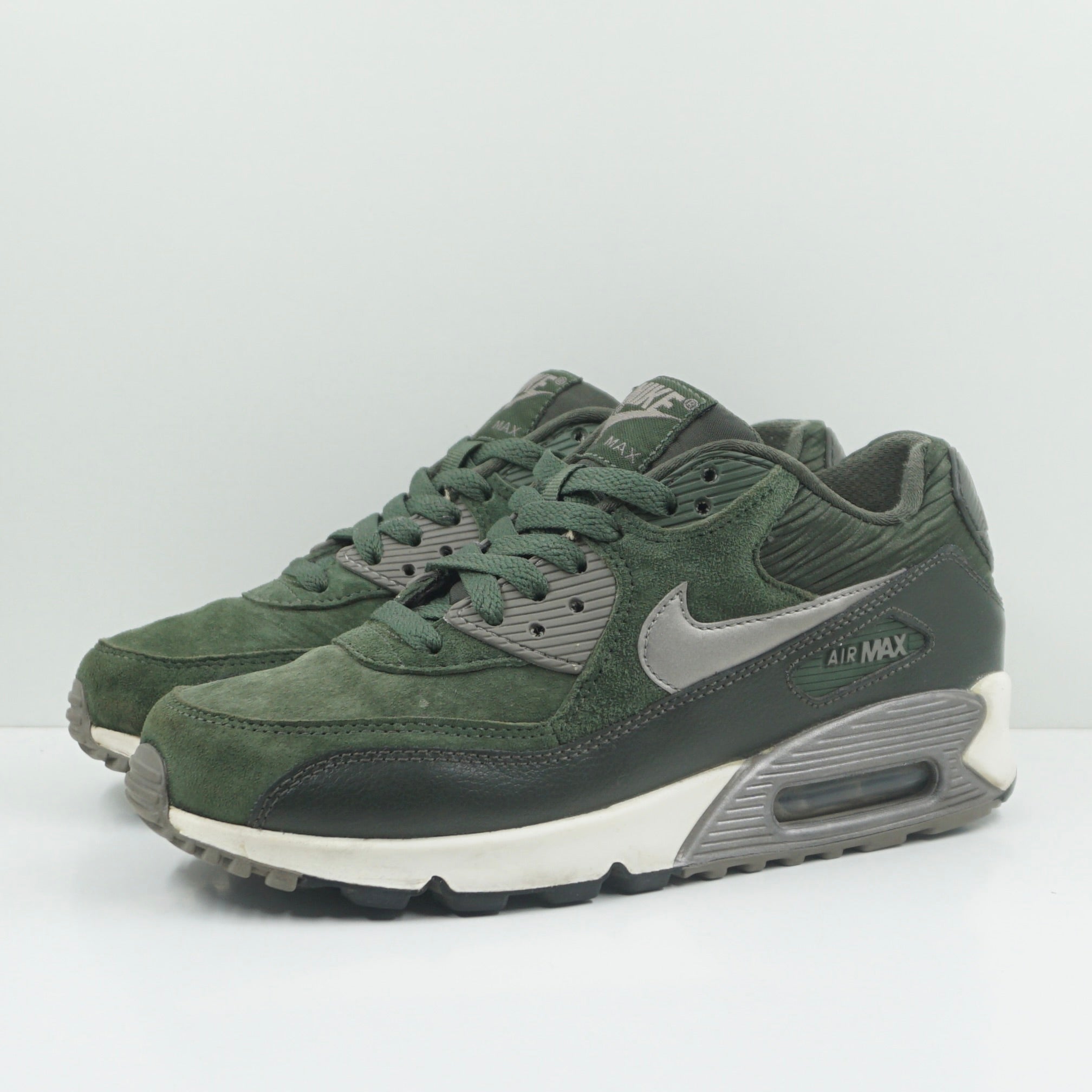Nike Air Max 90 Leather Carbon Green Metallic Pewter (W)